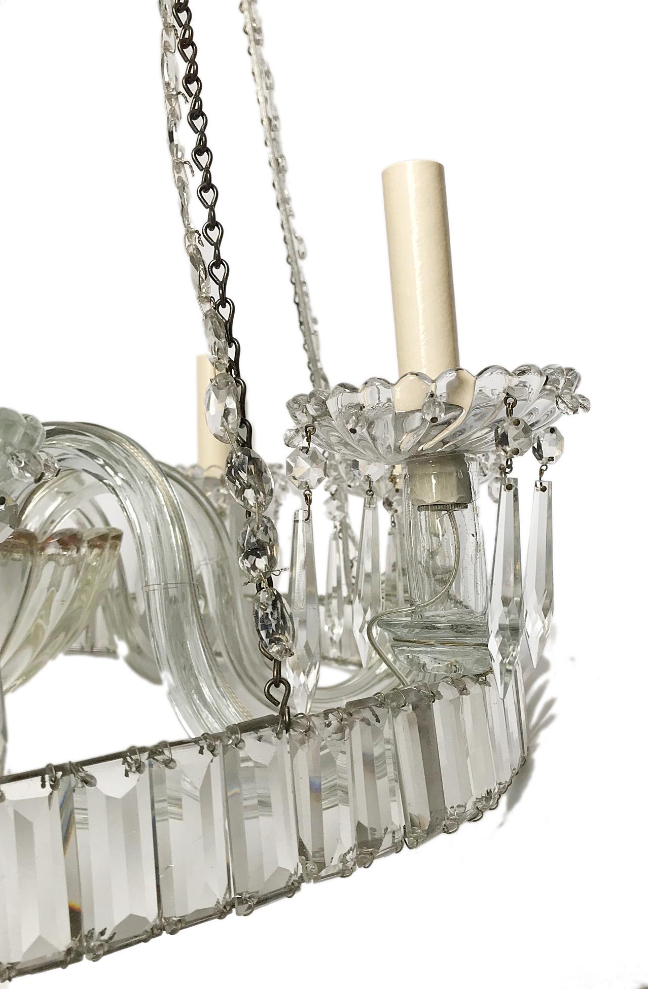 Antique English Crystal Chandelier In Good Condition For Sale In New York, NY