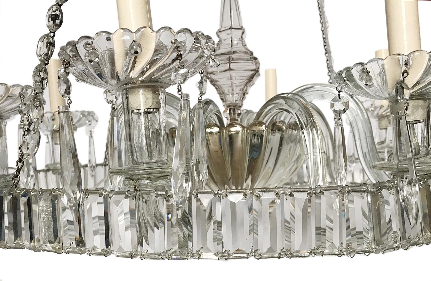 Mid-20th Century Antique English Crystal Chandelier For Sale