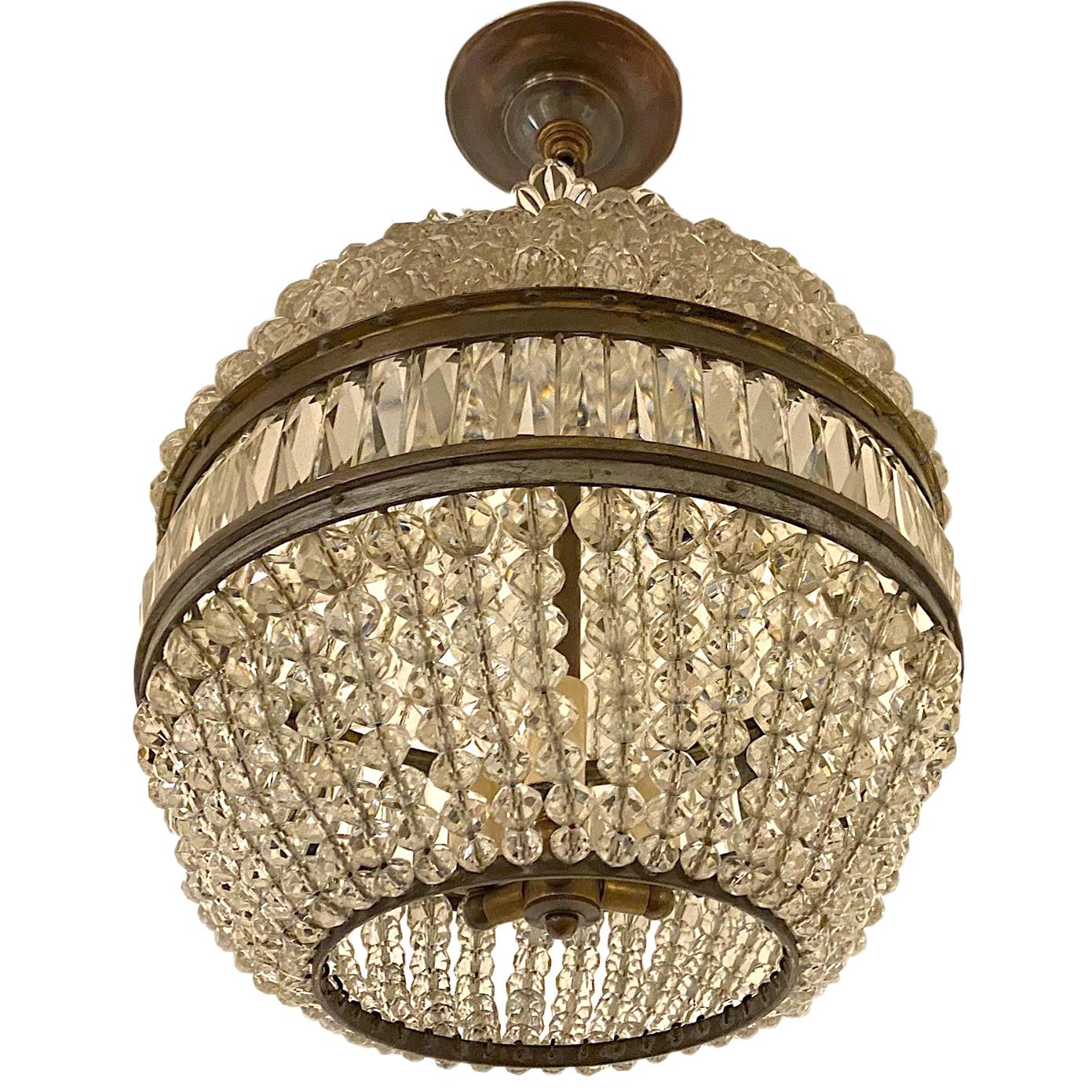 Antique English Crystal Lantern In Good Condition In New York, NY