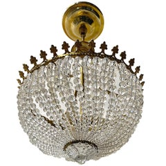 Antique English Crystal Light Fixture