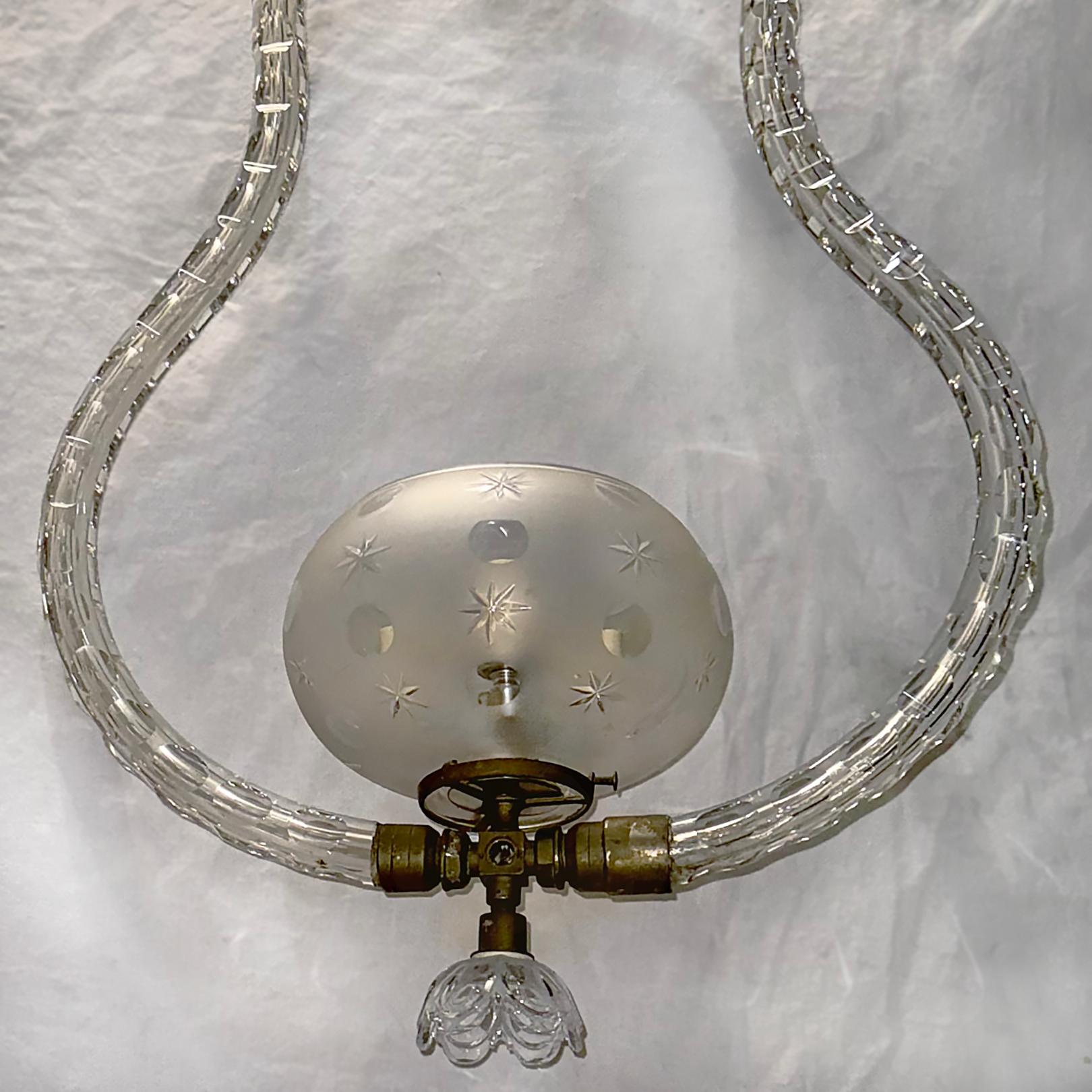 Antique English Crystal Light Fixture In Good Condition For Sale In New York, NY