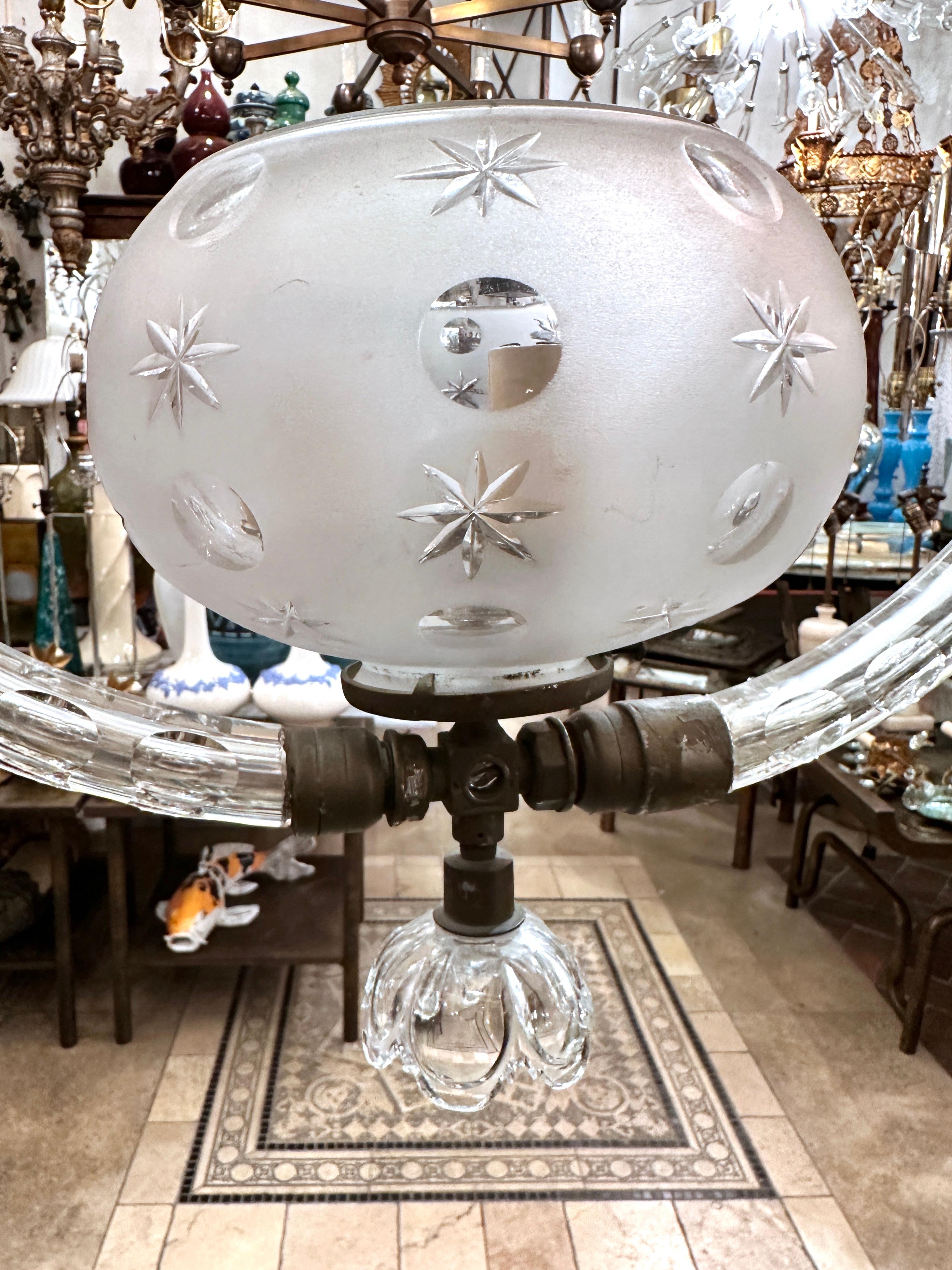 Antique English Crystal Light Fixture For Sale 1