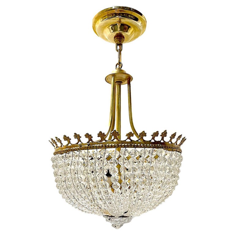 Luminaire anglais ancien en cristal En vente sur 1stDibs