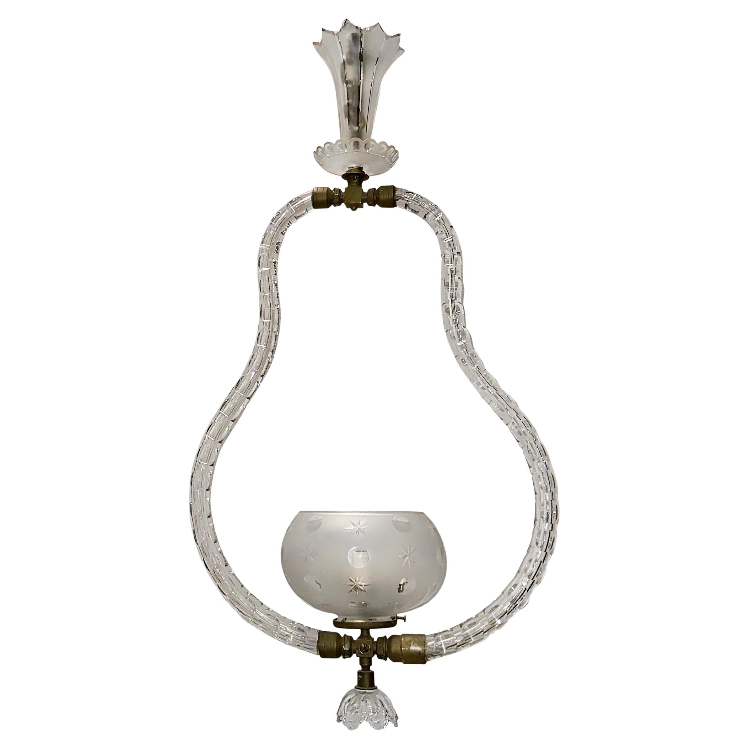 Antique English Crystal Light Fixture