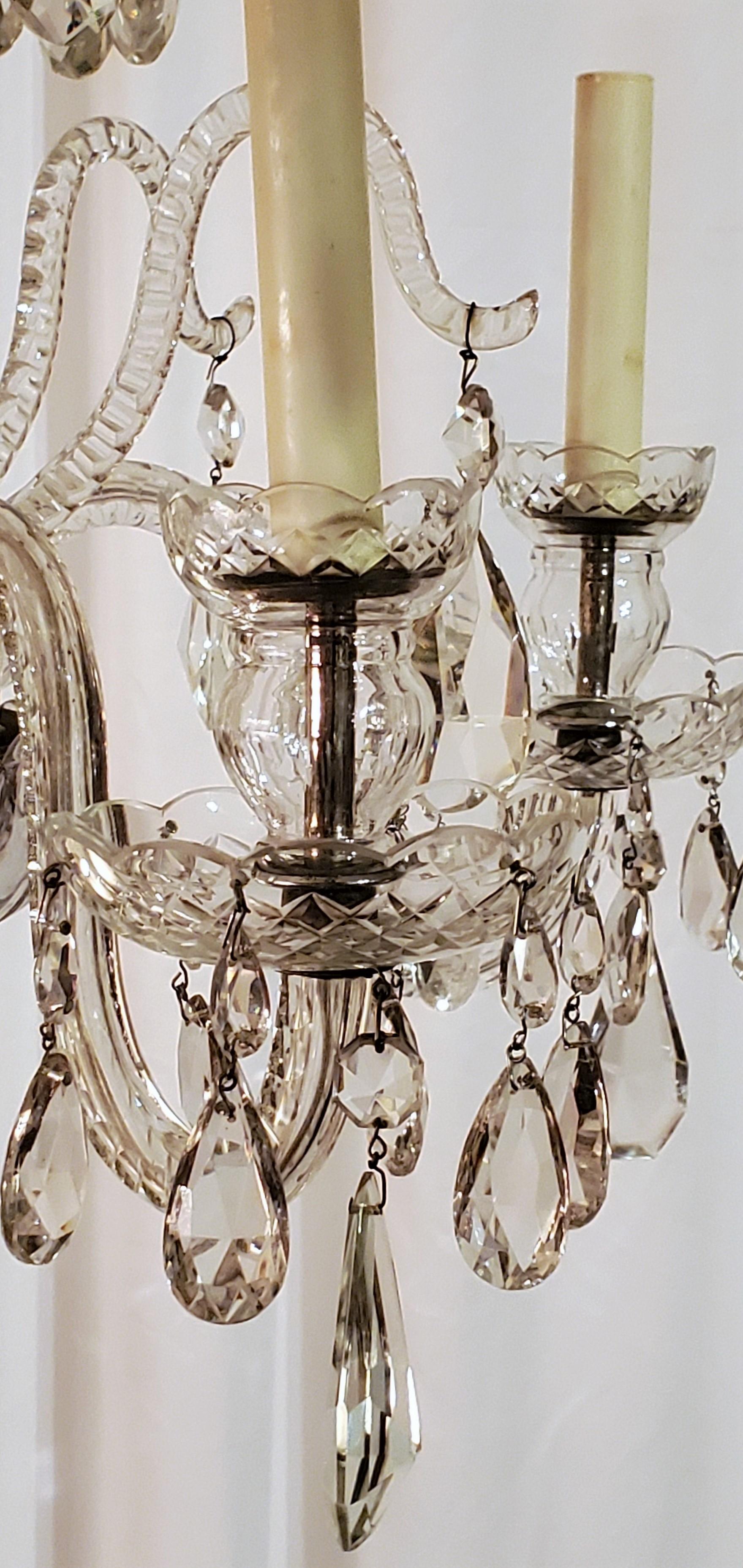 20th Century Antique English Cut Crystal Chandelier, circa 1910 For Sale