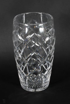 Antique English Cut Crystal Cylindrical Vase C 1900
