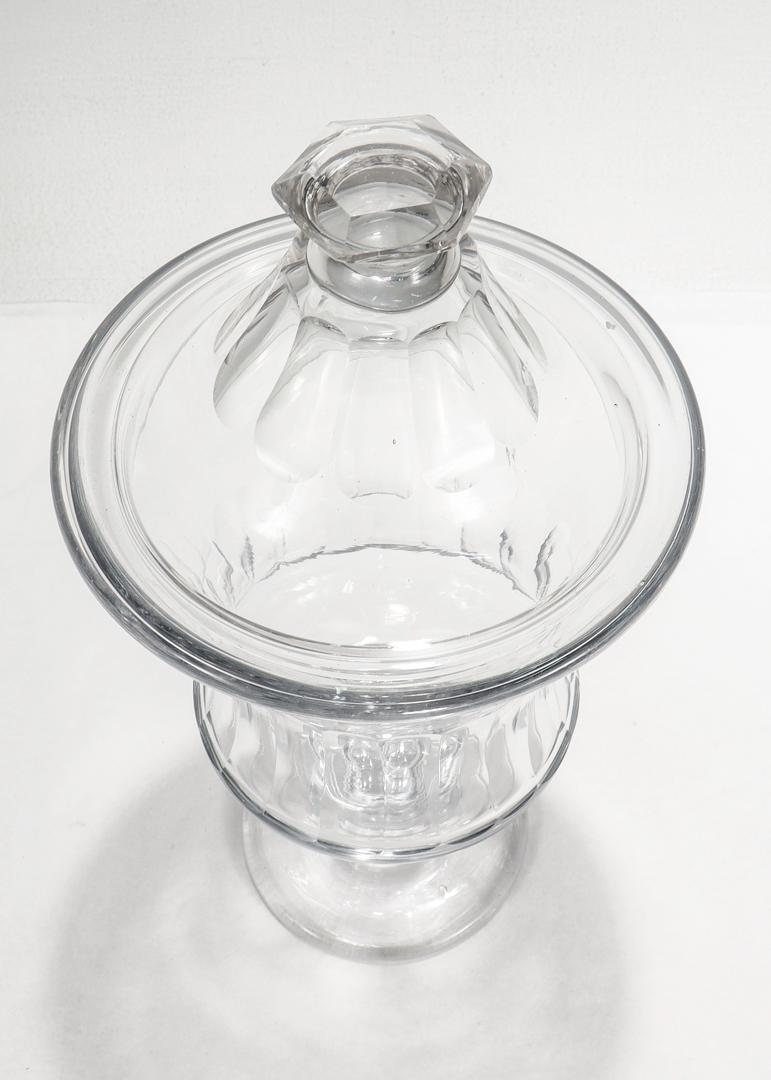 Antique English Cut Glass Footed and Lidded or Covered Jar For Sale 2