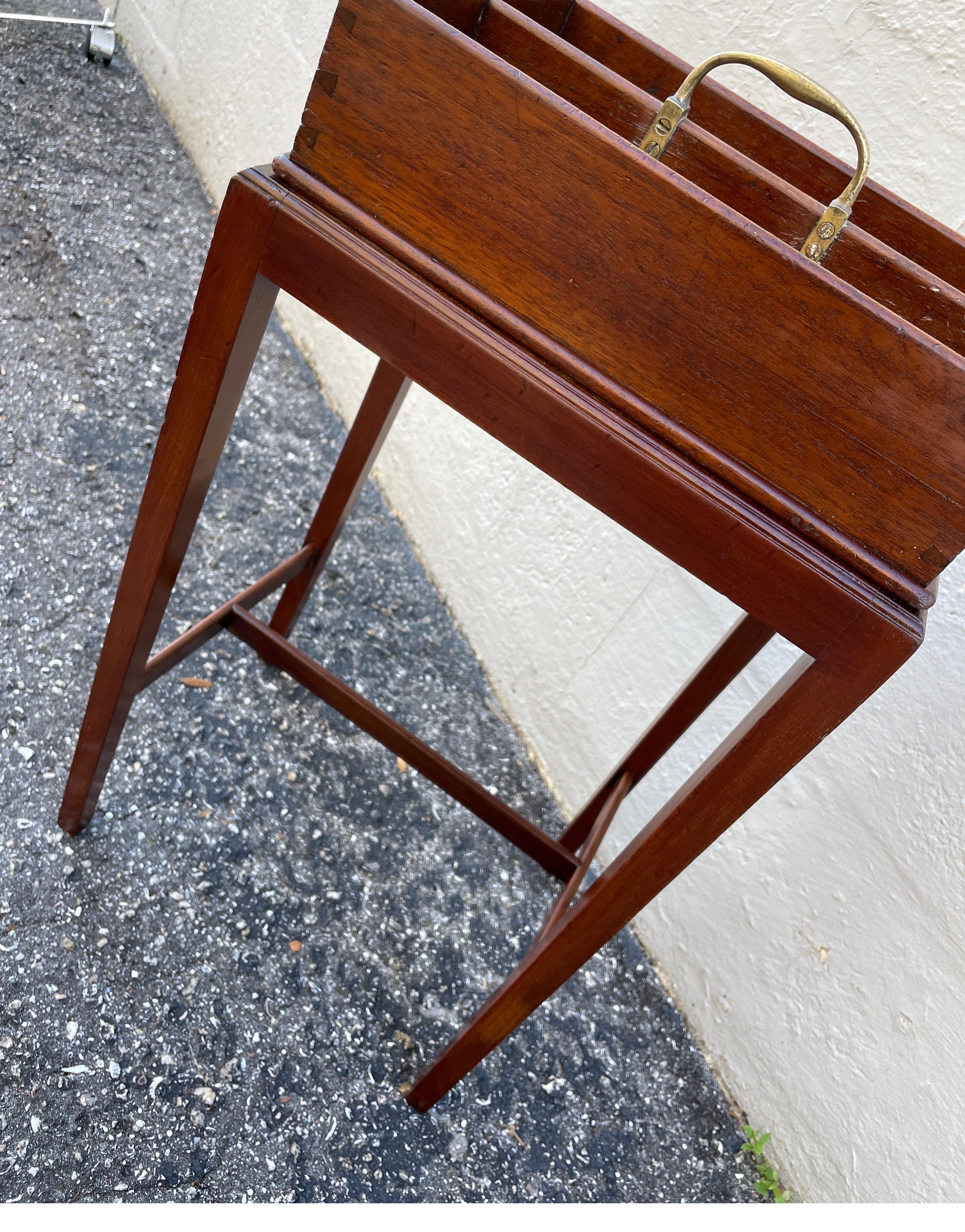 Mahogany Antique English Cutlery Box on Stand For Sale