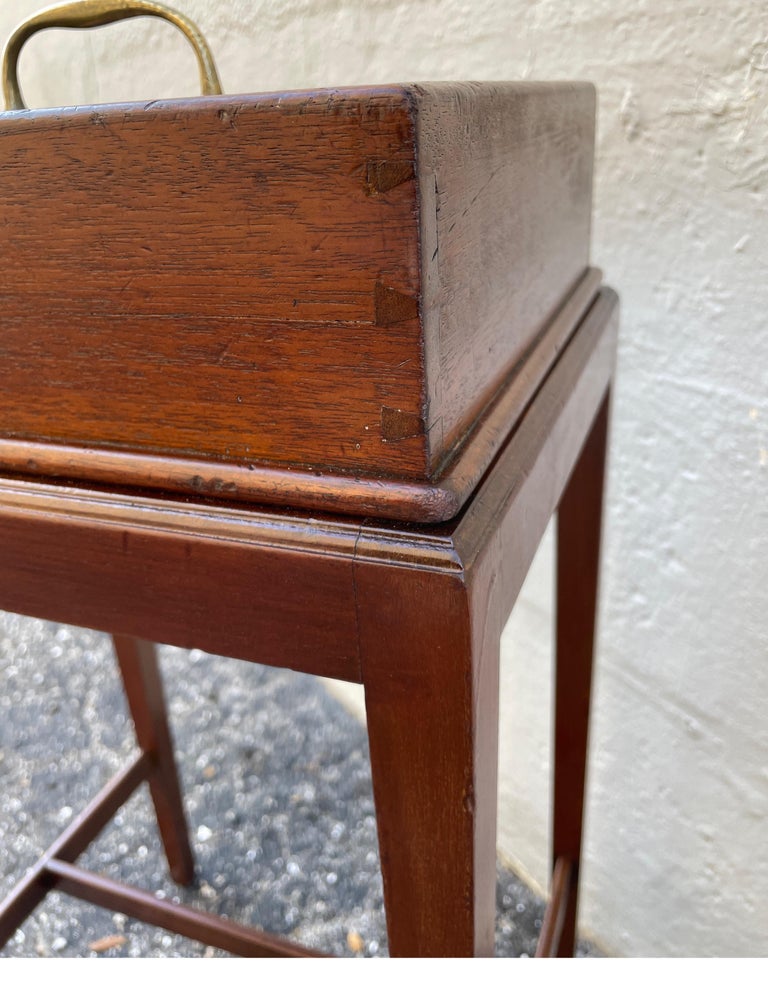 Antique English Cutlery Box on Stand For Sale at 1stDibs