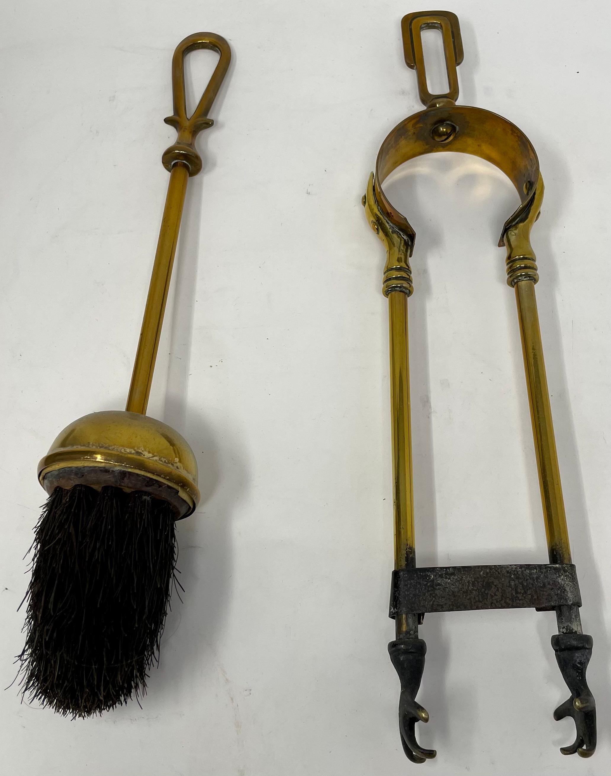 Antike englische „Dandy“-Messing-Feuerwerkzeuge, ca. 1880er Jahre. (19. Jahrhundert) im Angebot