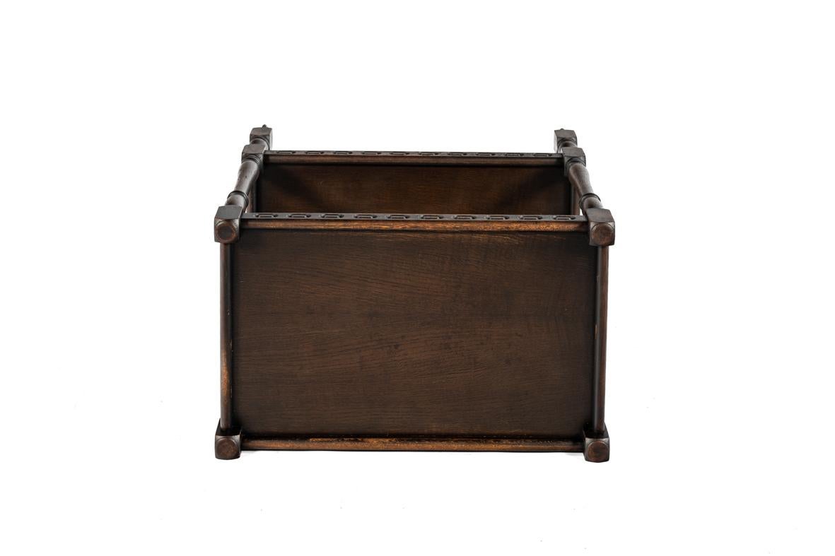 20th Century Antique English dark brown two tier Tea Caddy Table made by Piory Funriture For Sale