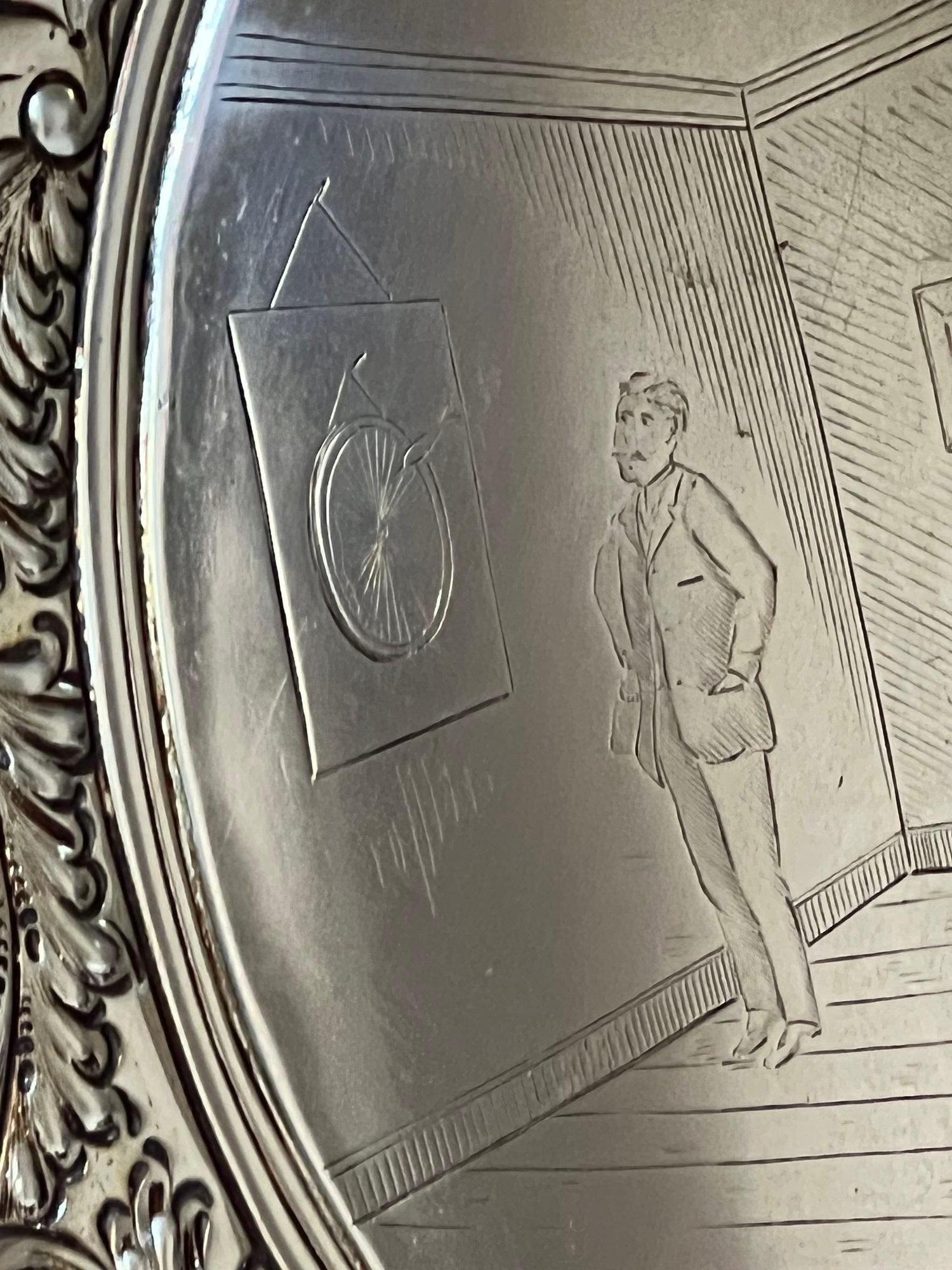 Antique English Dart Game Trophy Award Shield Oak Plaque Silver Plate c1909 For Sale 7
