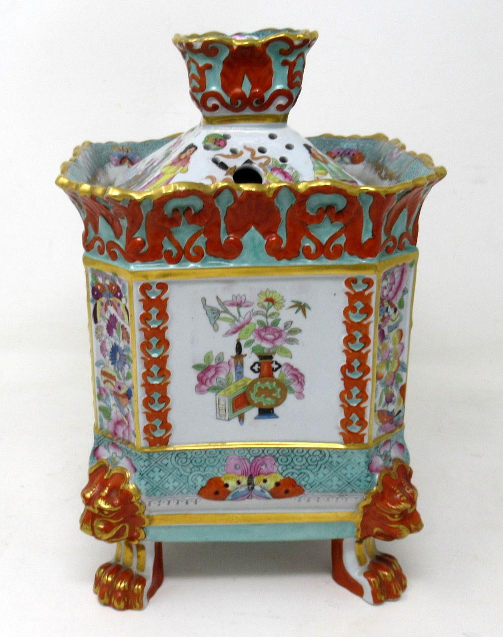 Regency Antique English Davenport China Porcelain Bulb Bough Pot Centerpiece Chinoiserie