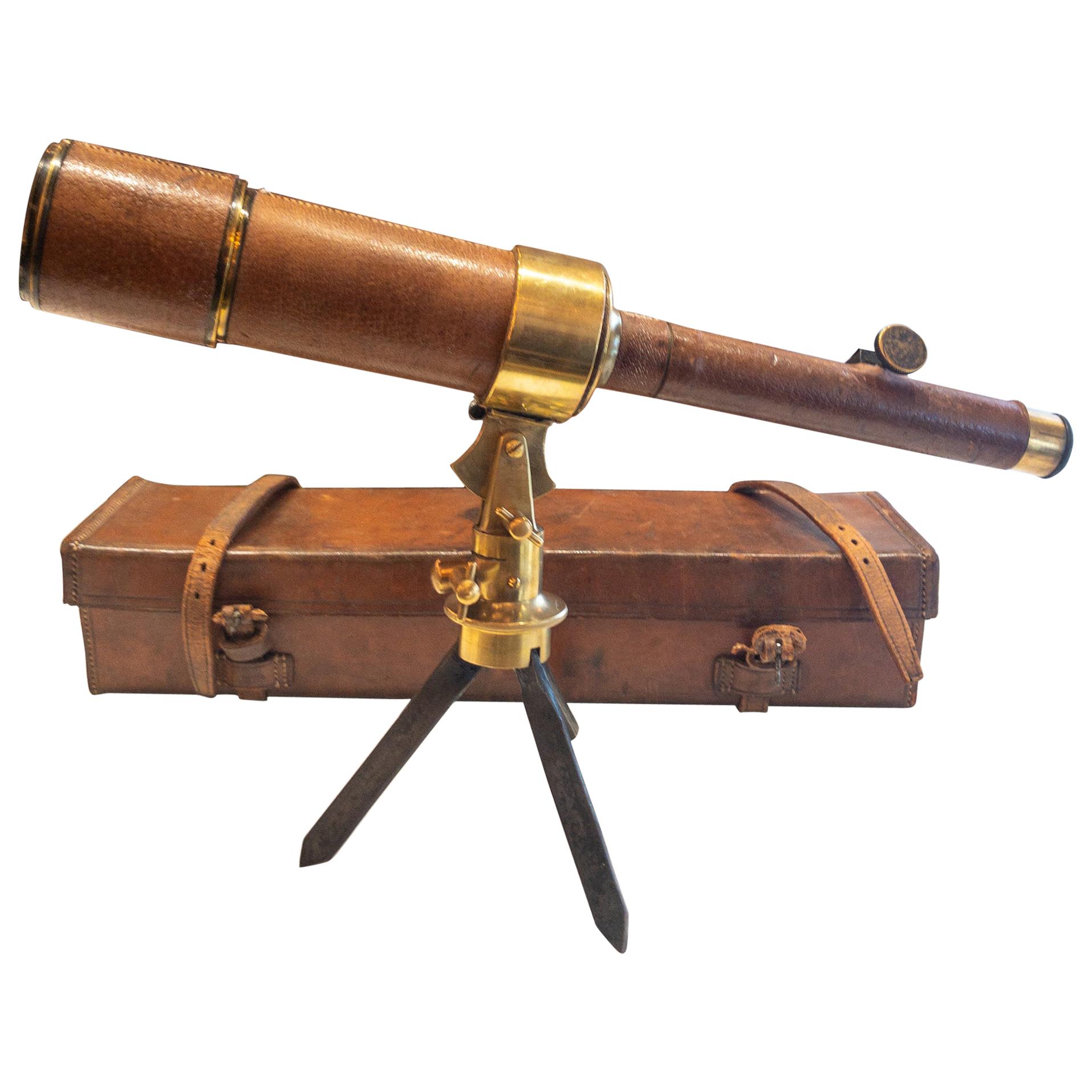 Antique English "Davon" Patent Combination Micro-Telescope and case, circa 1920