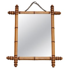 ANTIQUE ENGLISH DECORATIVE FAUX BAMBOO WALL MiRROR