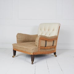 Antique English deep seated armchair