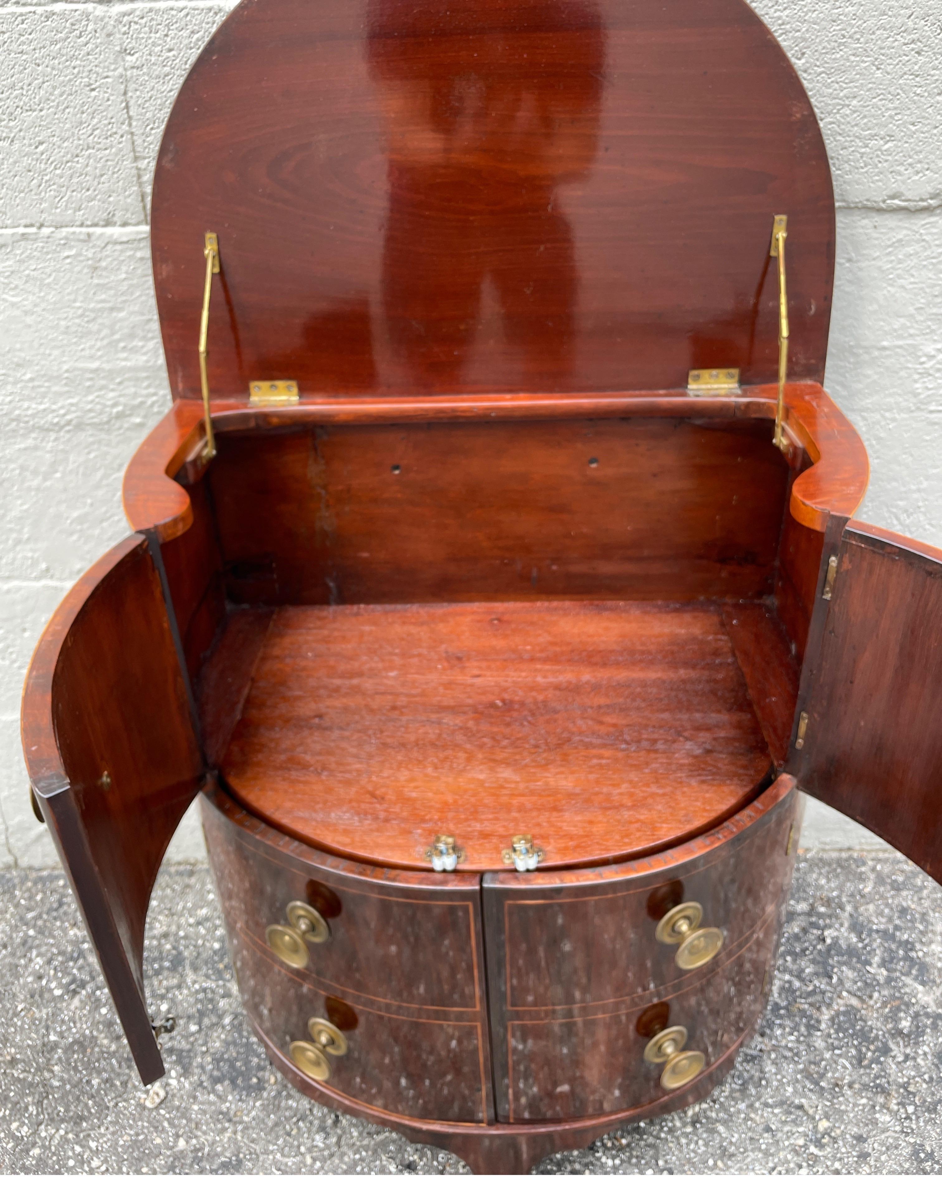 Antique English Demi Lune Cabinet / Dry Bar For Sale 2