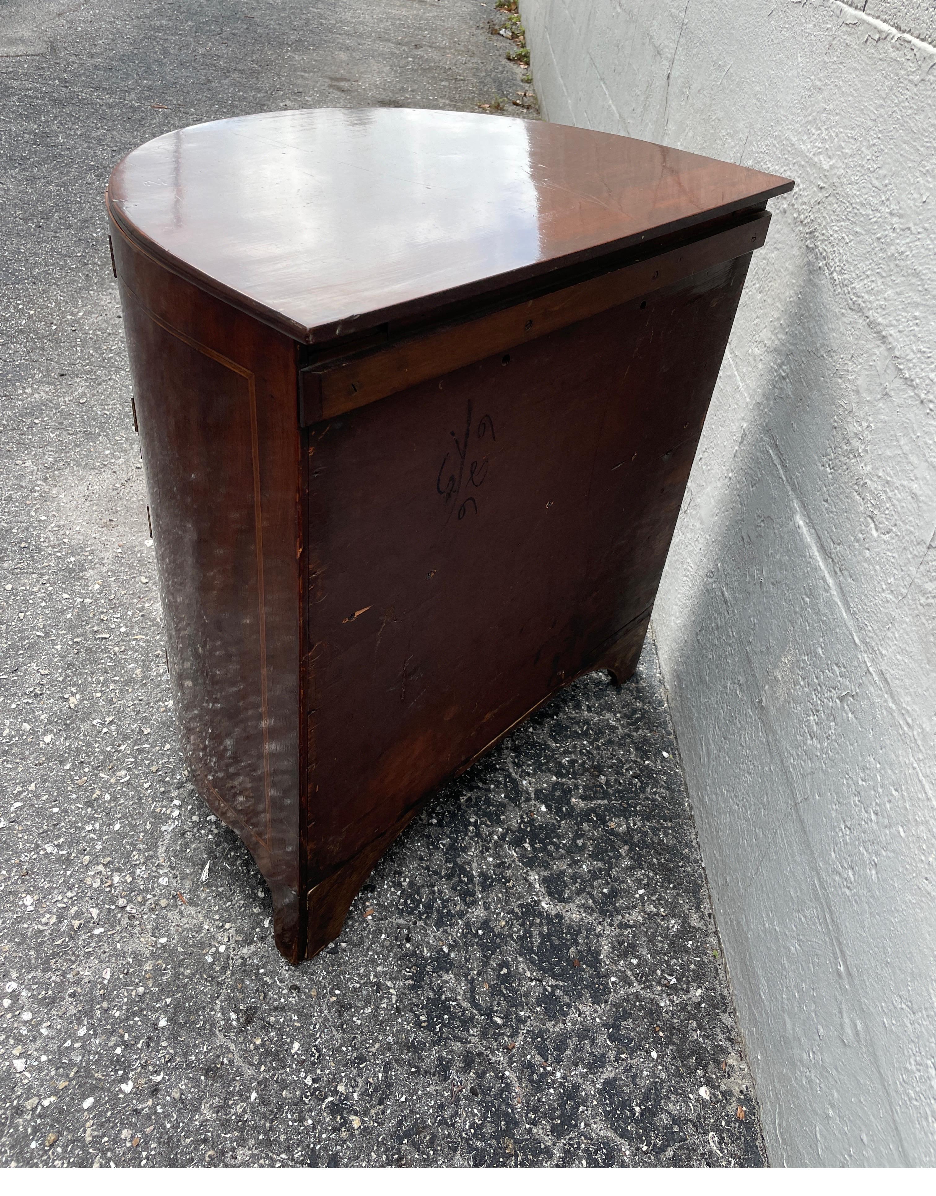 Antique English Demi Lune Cabinet / Dry Bar For Sale 7