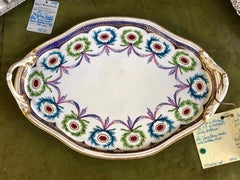 Antique English Derby Porcelain "Sevres" Style Cabaret or Dejeuner Tray
