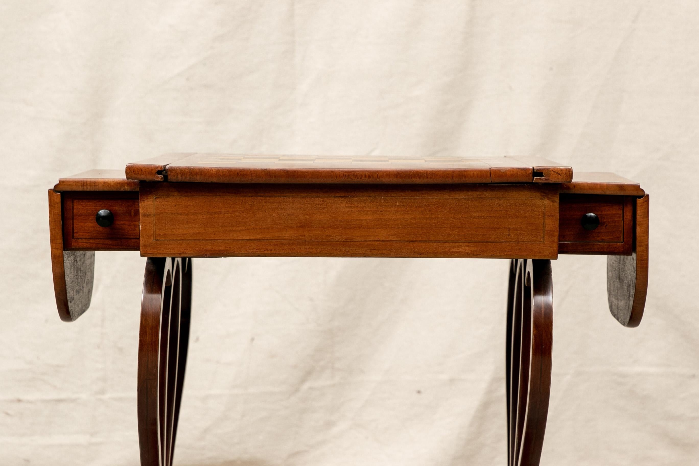 Antique English Diminutive Drop Leaf Games Table 5