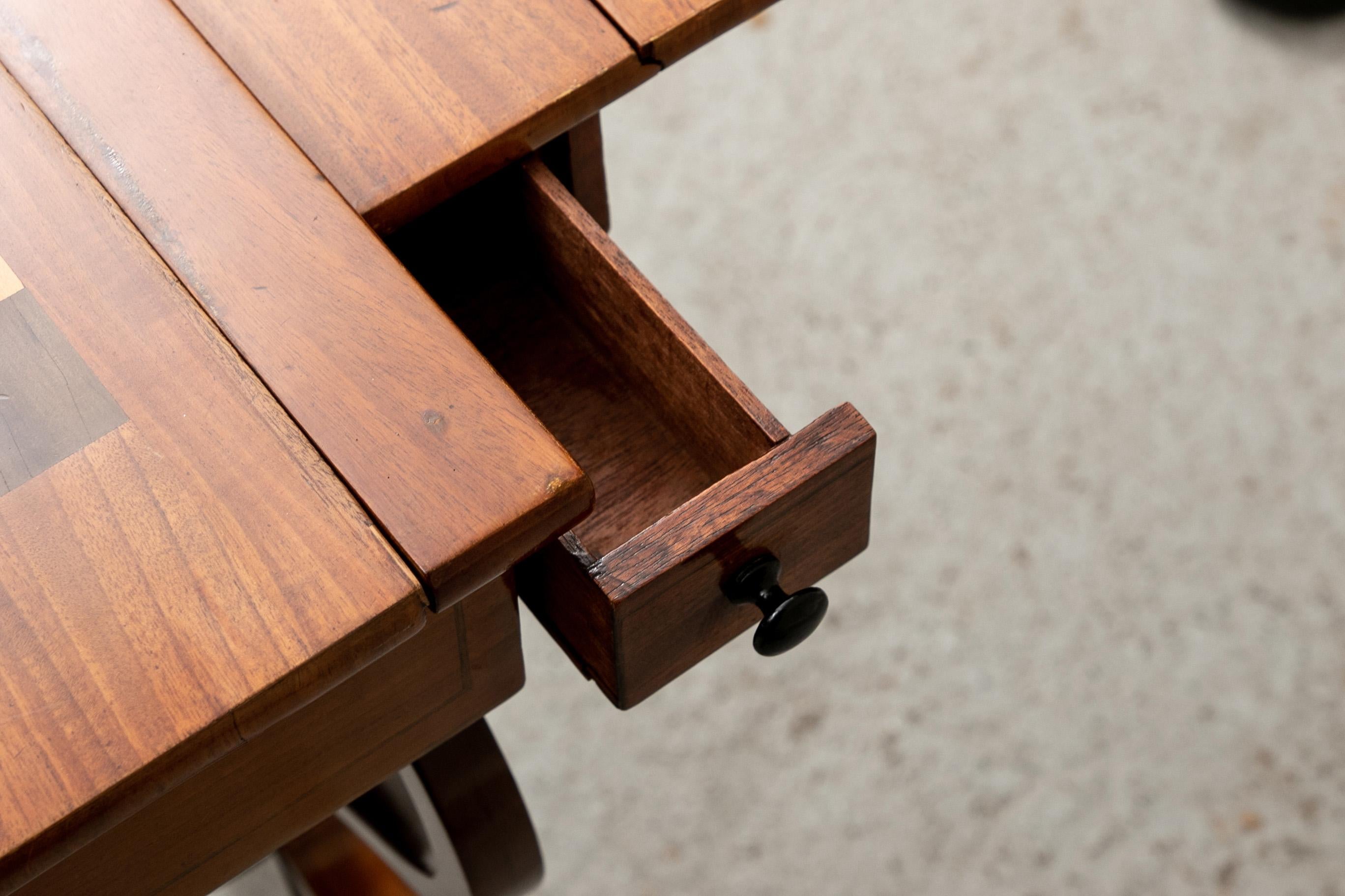 Antique English Diminutive Drop Leaf Games Table 1