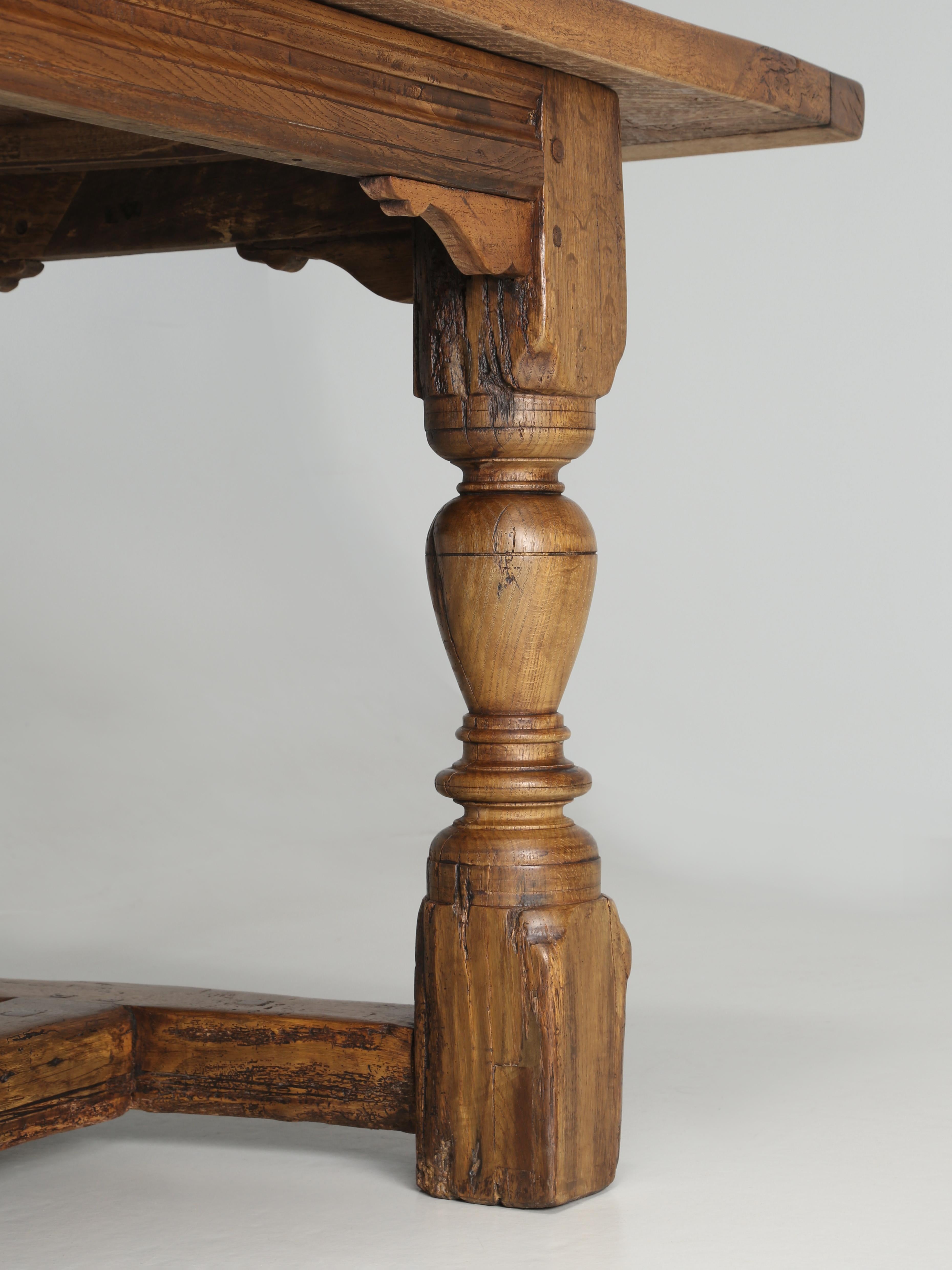 Antique English Dining Table or Farmhouse Table Made from Rare Scottish Oak For Sale 4