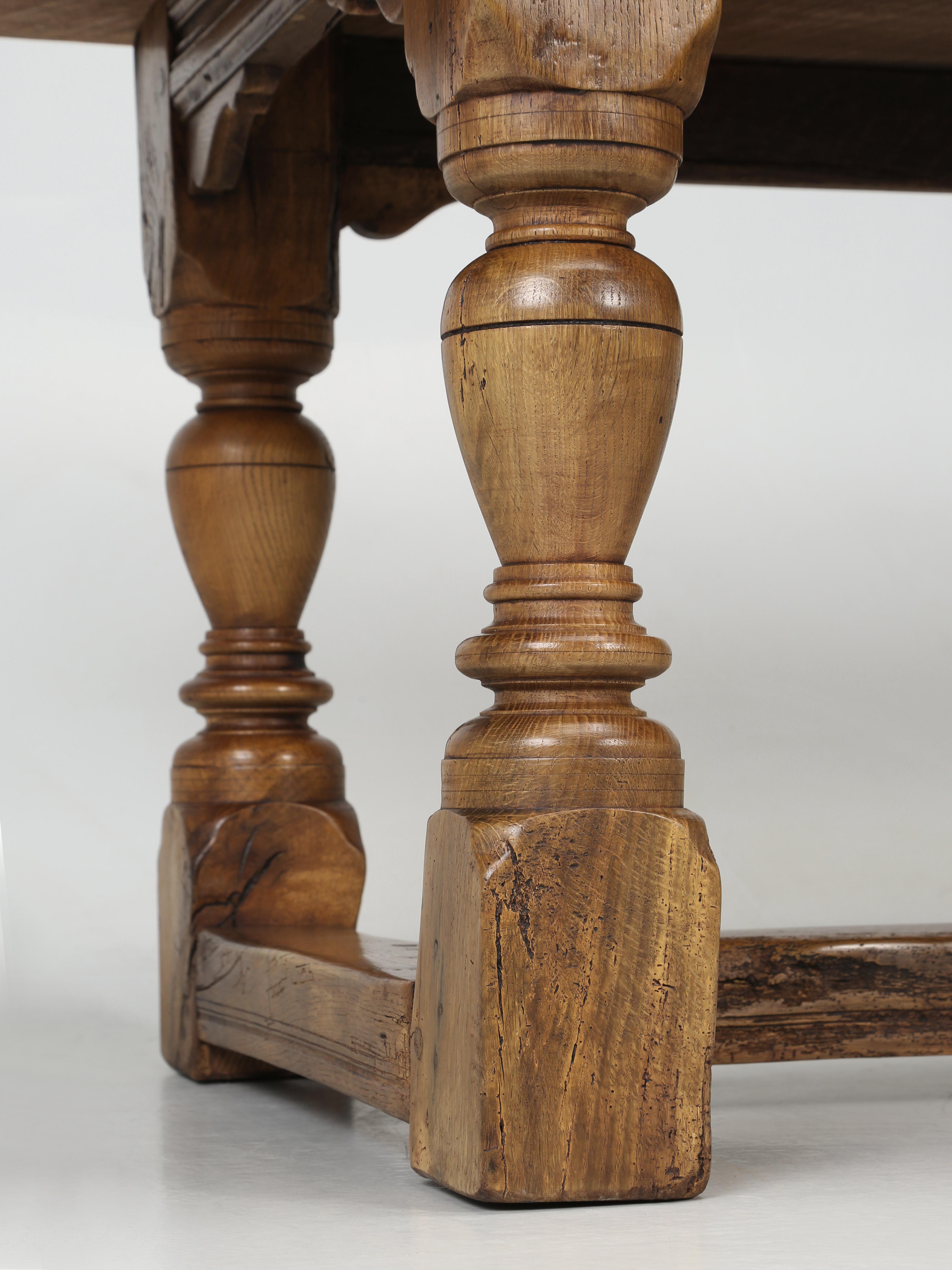 Antique English Dining Table or Farmhouse Table Made from Rare Scottish Oak For Sale 5