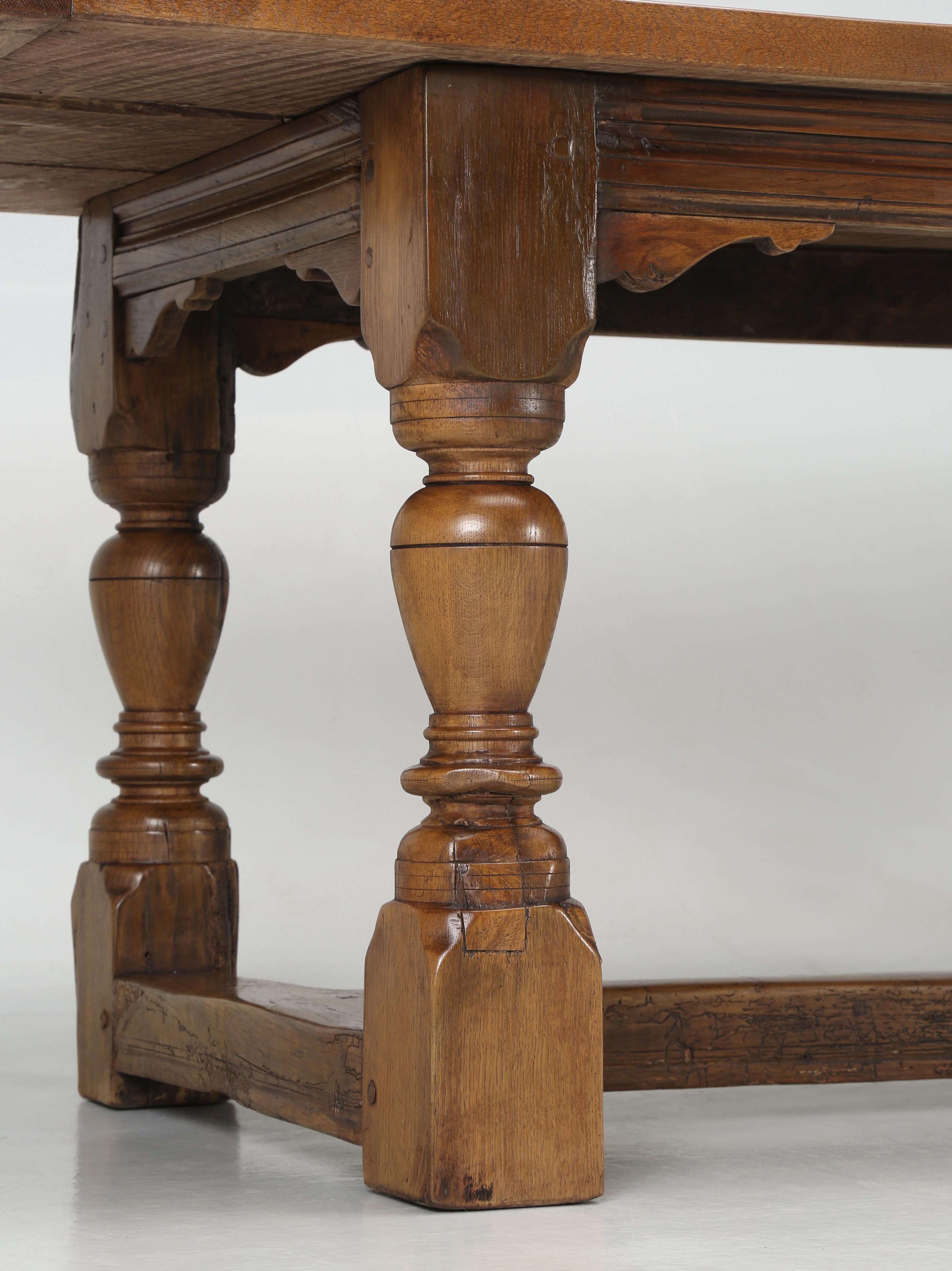 Antique English Dining Table or Farmhouse Table Made from Rare Scottish Oak For Sale 9