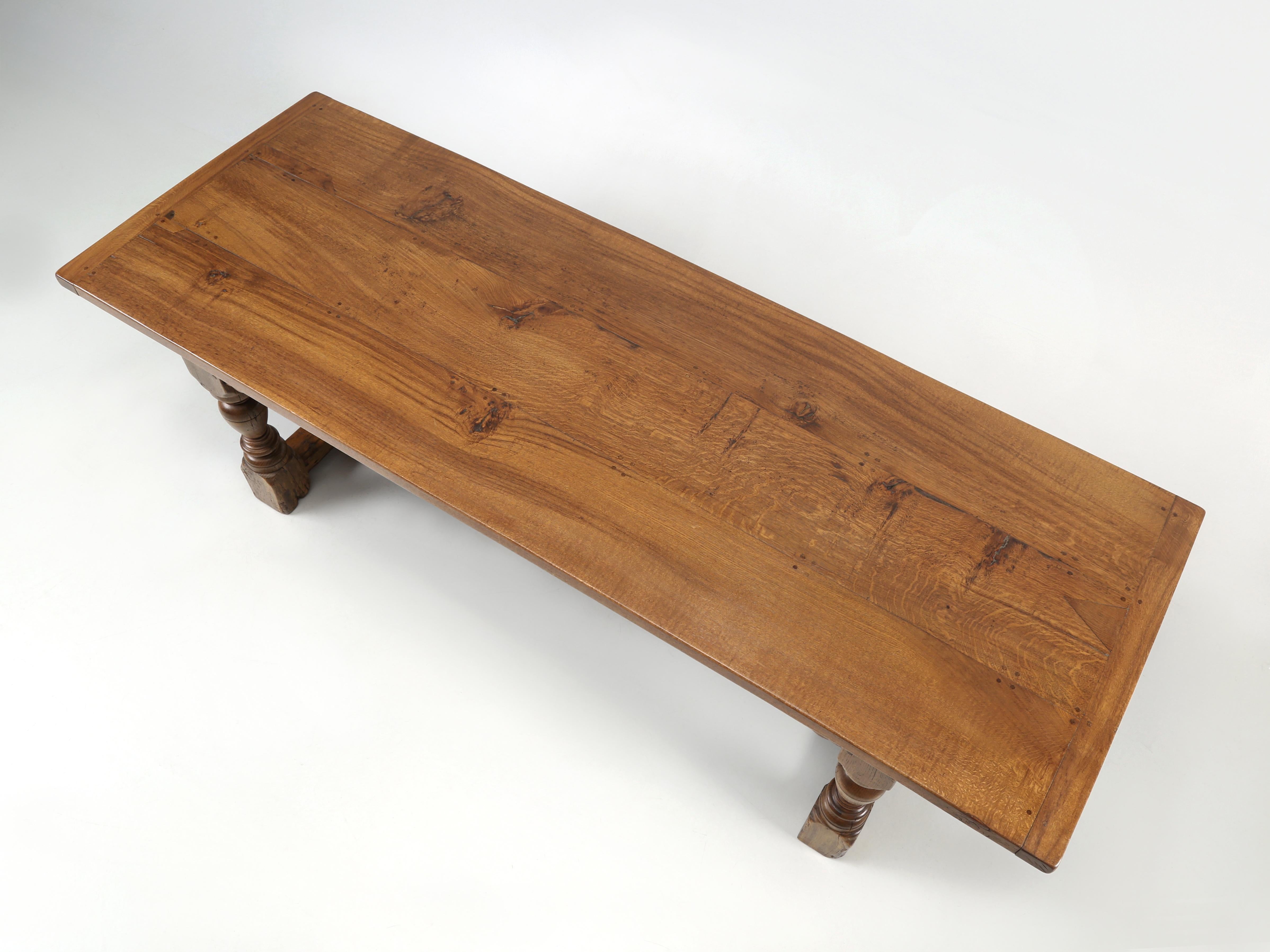 Antique English Farmhouse Dining Table made from extremely rare Scottish Oak and at first glance, you would have thought the antique English Dining Table was produced from mahogany, until you take a harder second look. We have been importing from