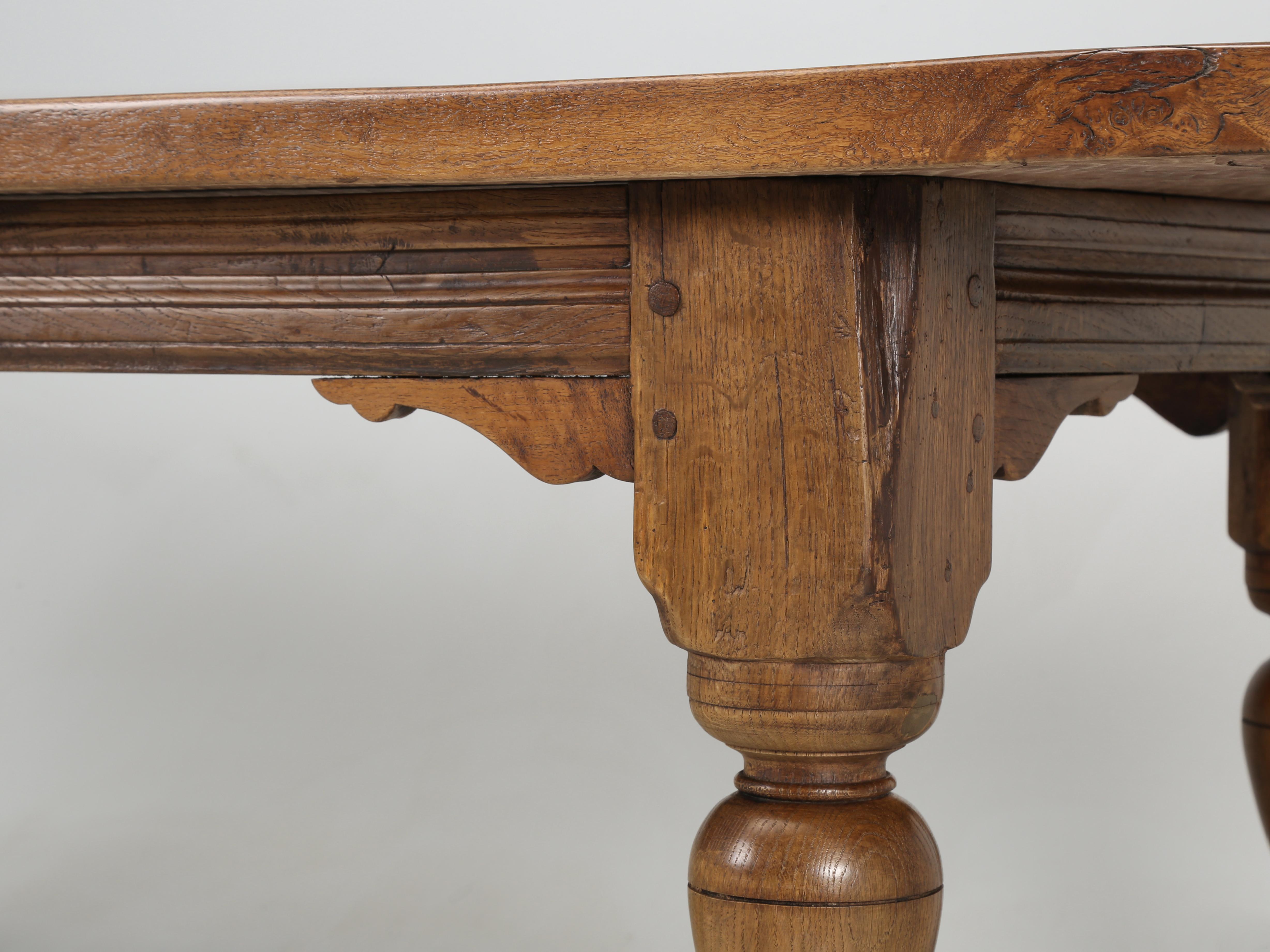 Chêne Table de salle à manger ou table de ferme anglaise ancienne en chêne écossais rare en vente