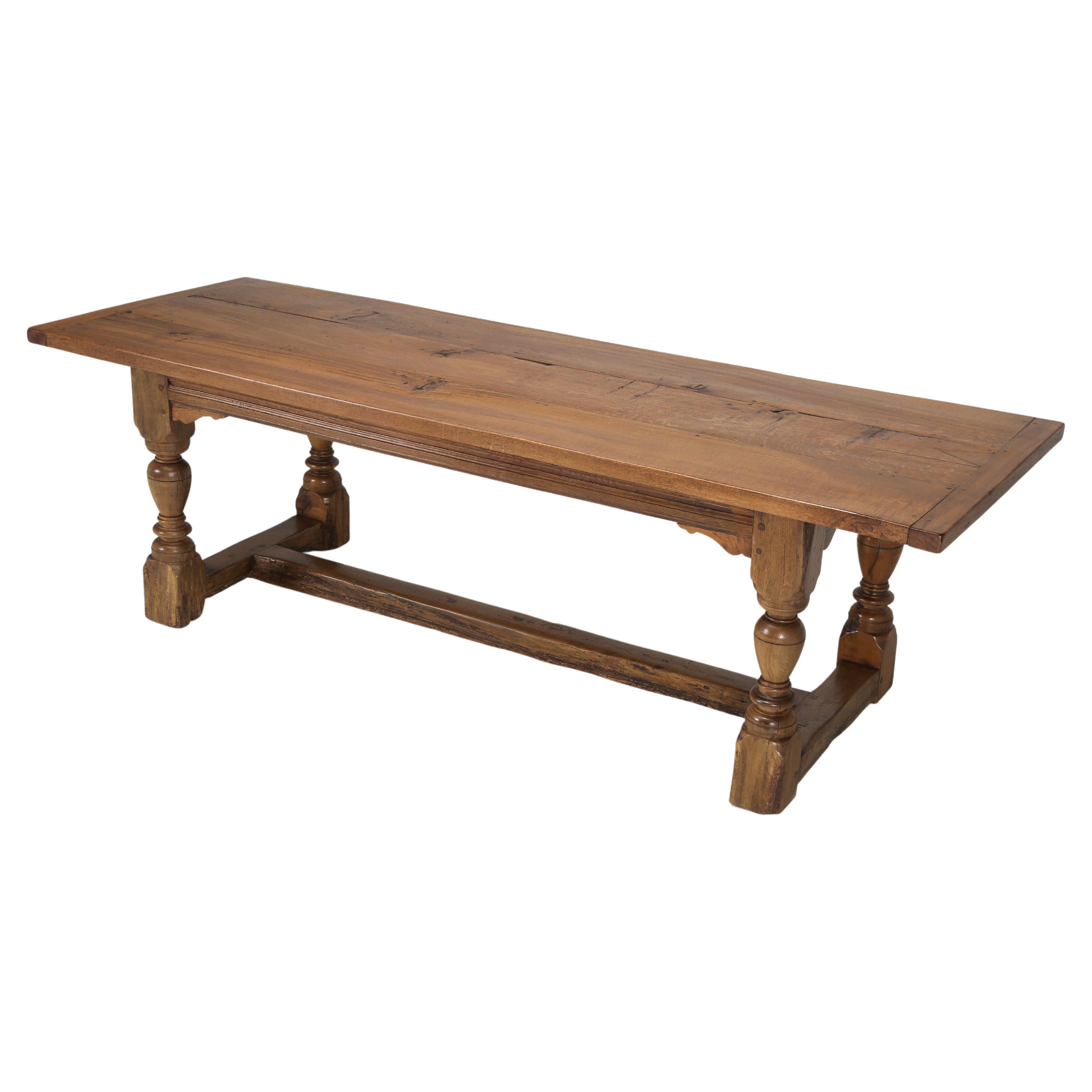 Antique English Dining Table or Farmhouse Table Made from Rare Scottish Oak For Sale