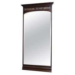 Antique English Dispensing Department Apothecary Mirror