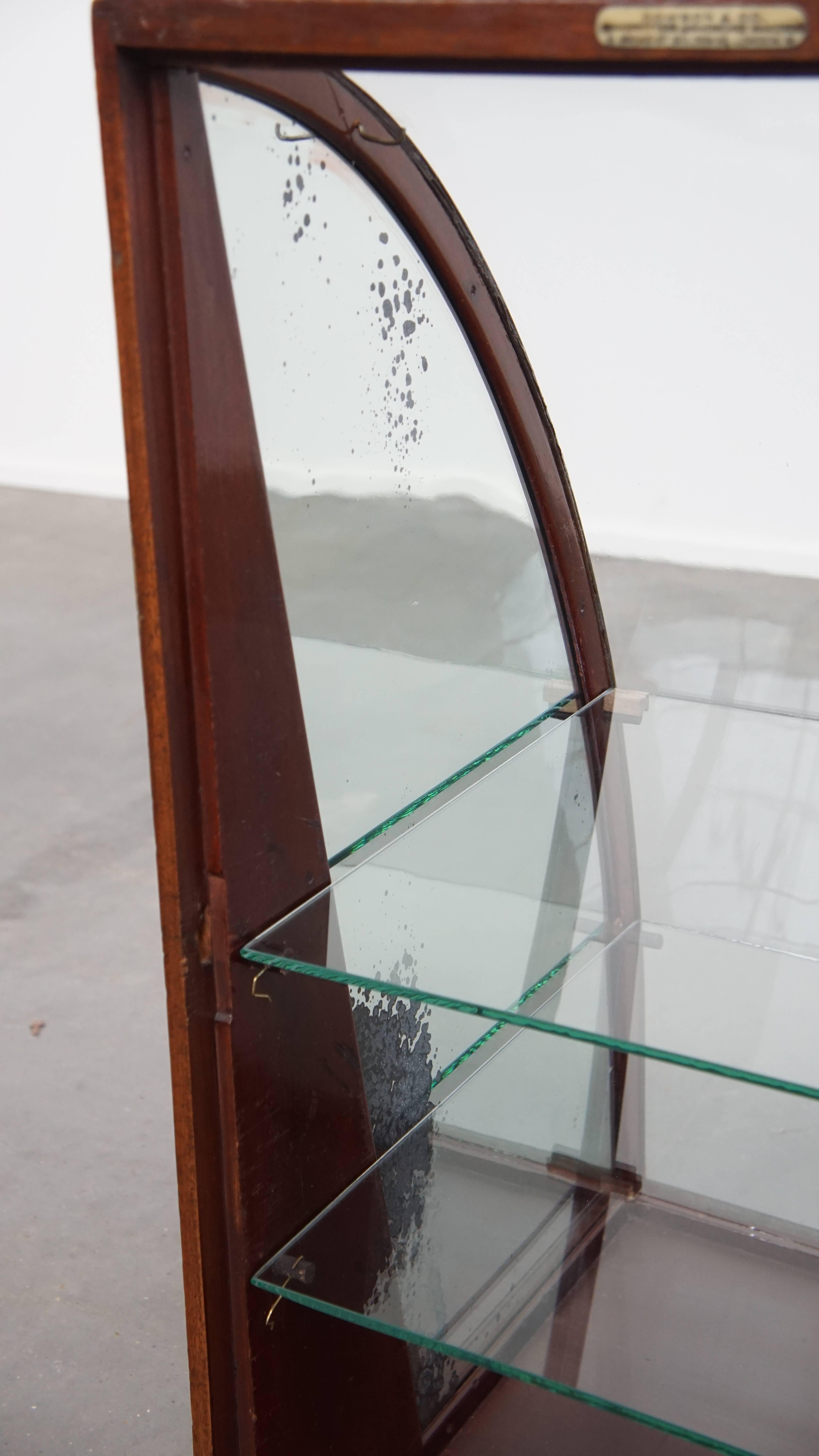 Antique English Display Cabinet with Two Glass Shelves and Glass Door For Sale 5