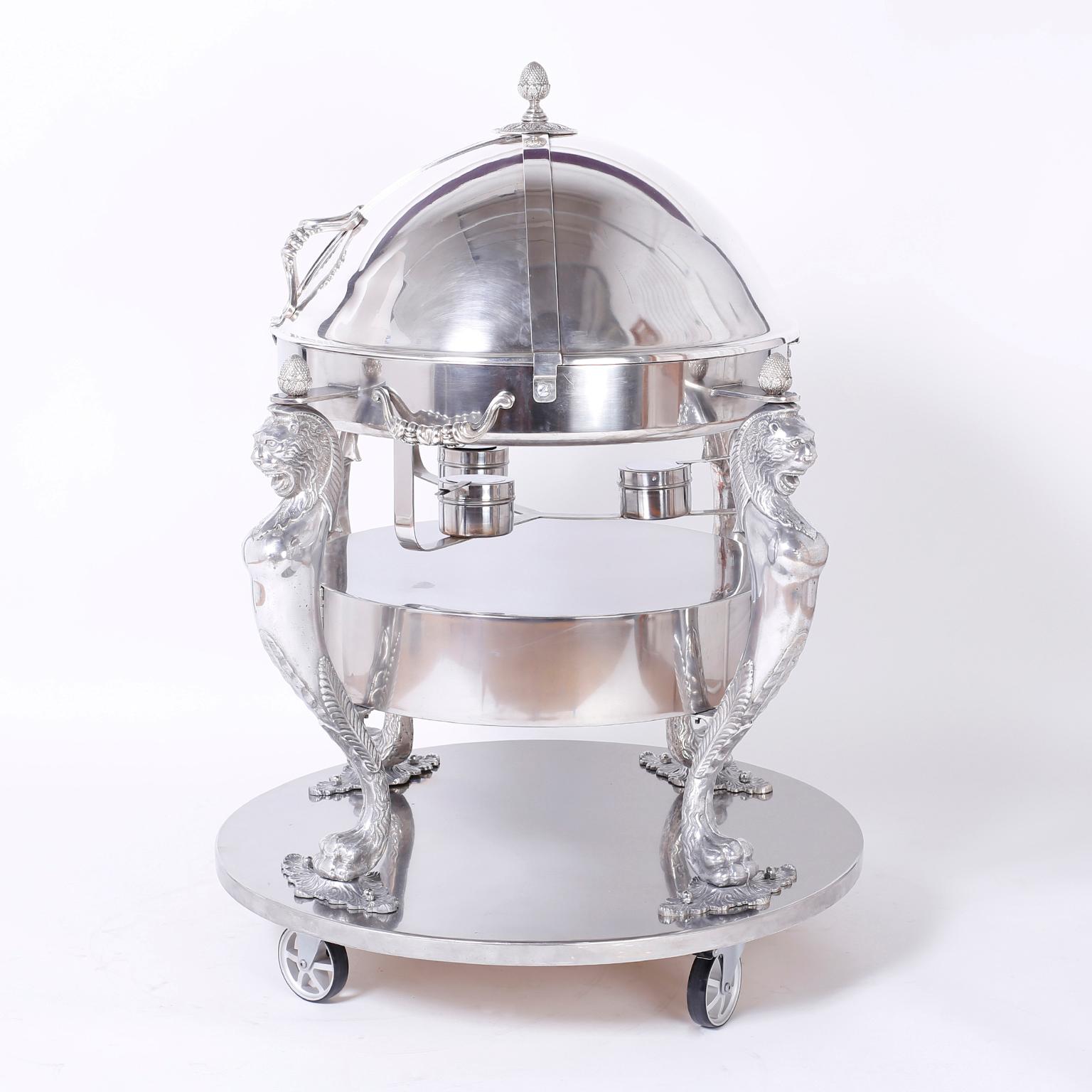 Antique English Domed Serving Cart In Good Condition In Palm Beach, FL