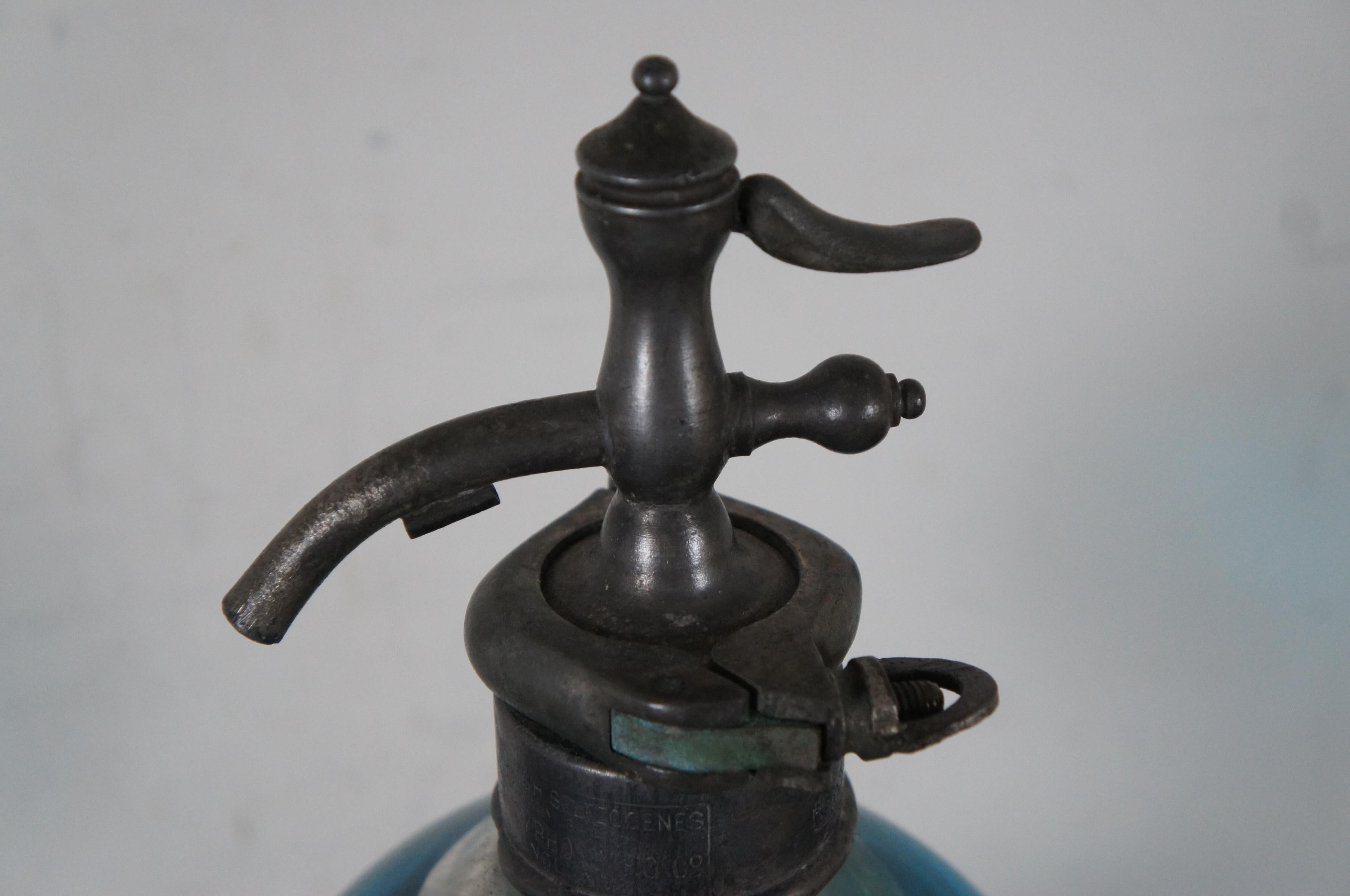 Antique English Double Globe Gourd Seltzogene Seltzer Soda Siphon Syphon Bottle 5
