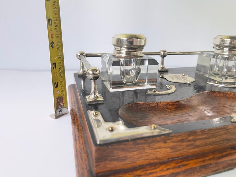 Antique English Double Inkwell Desk Set at 1stDibs vintage inkwell