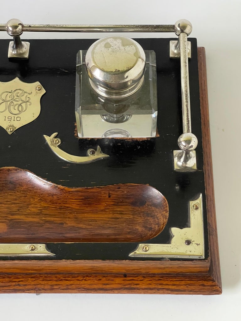 Antique English Double Inkwell Desk Set at 1stDibs vintage inkwell