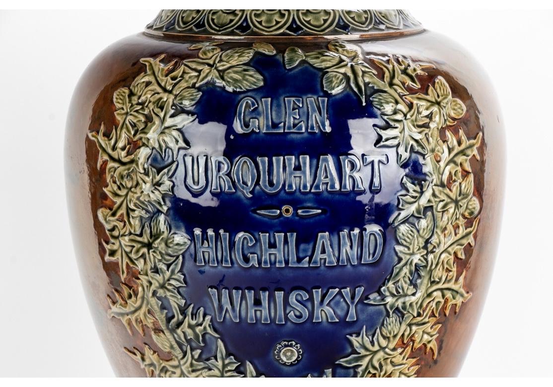 Antique English Doulton Burslem Glen Urquart Highland Whiskey Dispenser For Sale 3