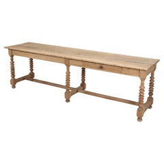Ancienne table de drapier anglaise, table de travail pouvant être transformée en îlot de cuisine