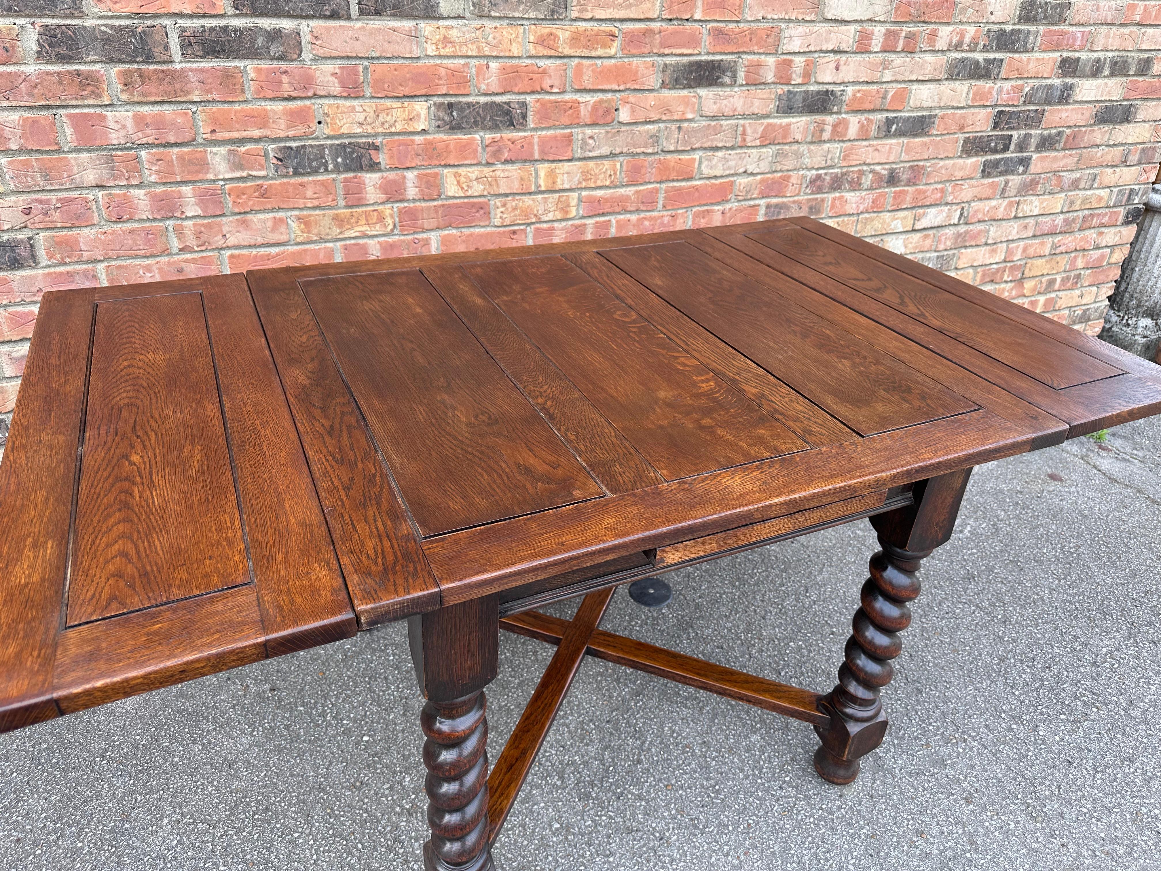 Early 20th Century Antique English Draw Leaf Table Game Table For Sale