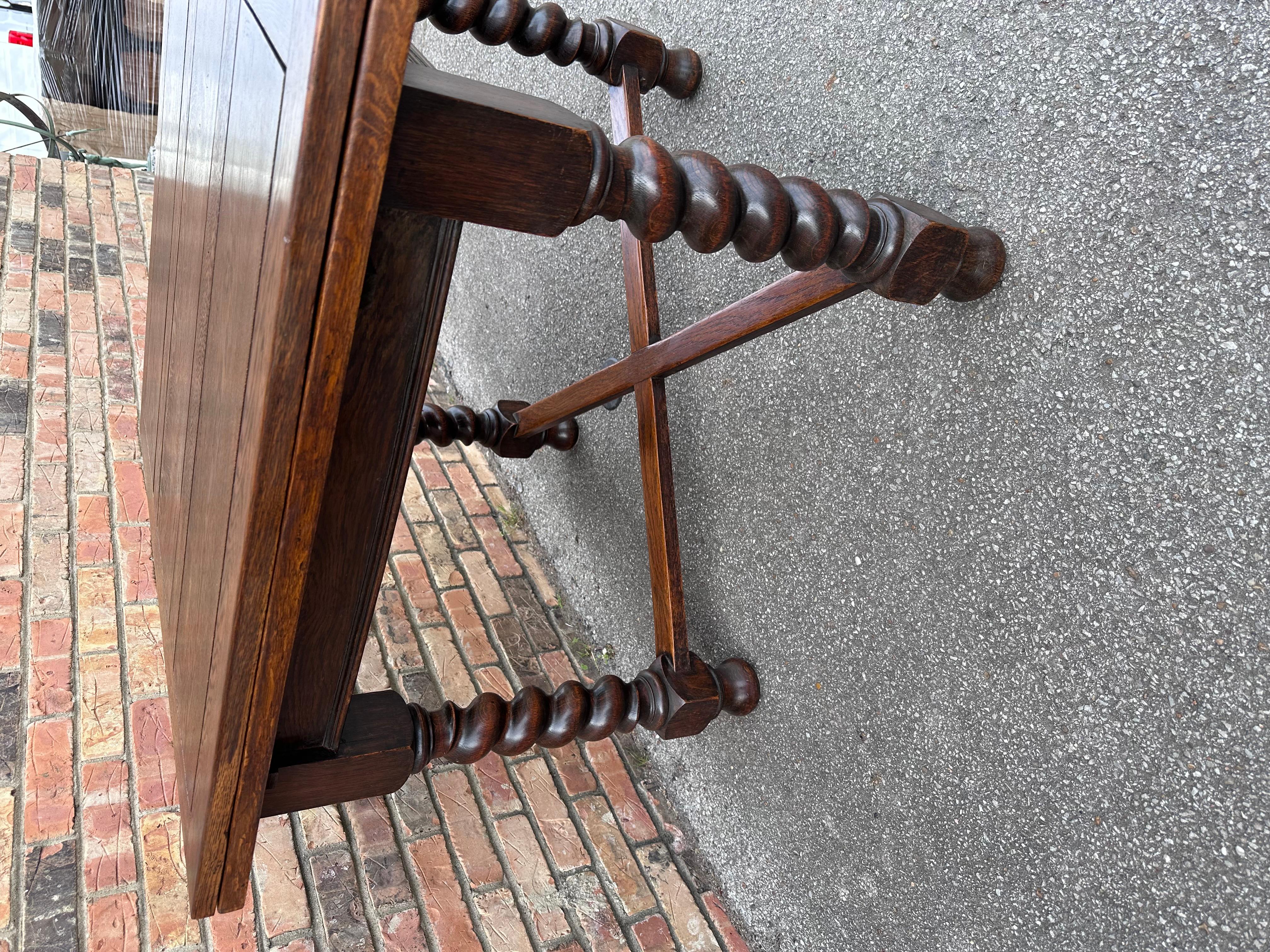 Antique English Draw Leaf Table Game Table For Sale 3