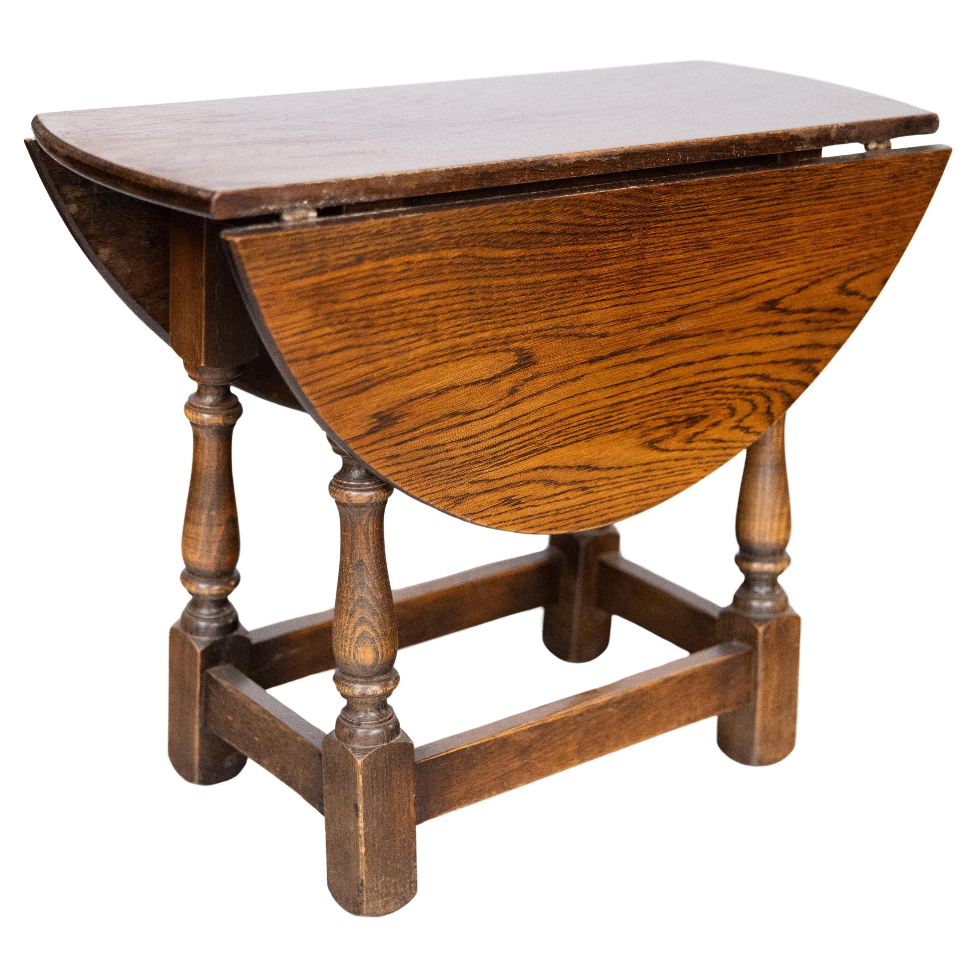 Antique English Drop Leaf Joint Stool / Side Table For Sale