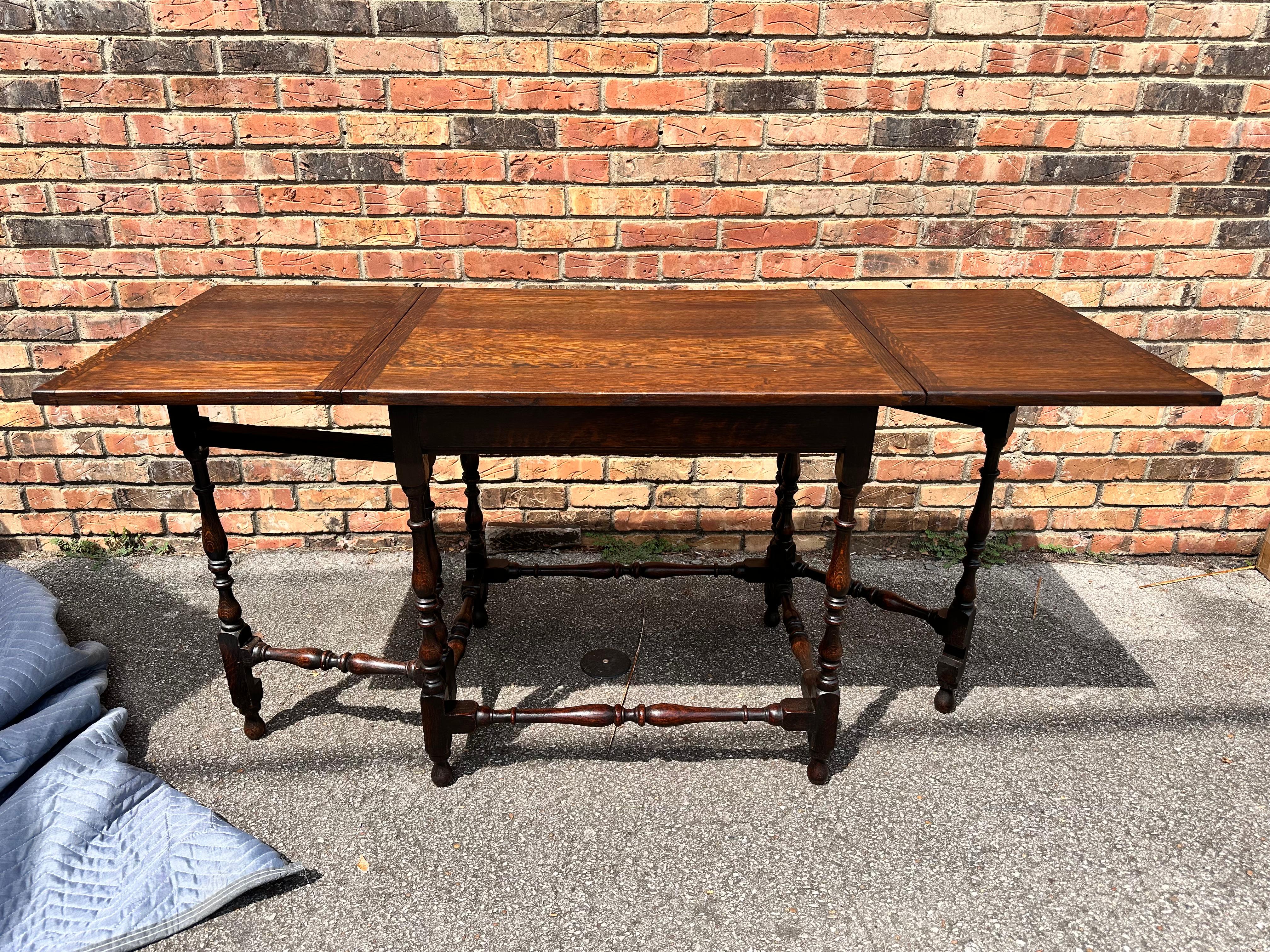 Antique English Drop Leaf Table For Sale 3