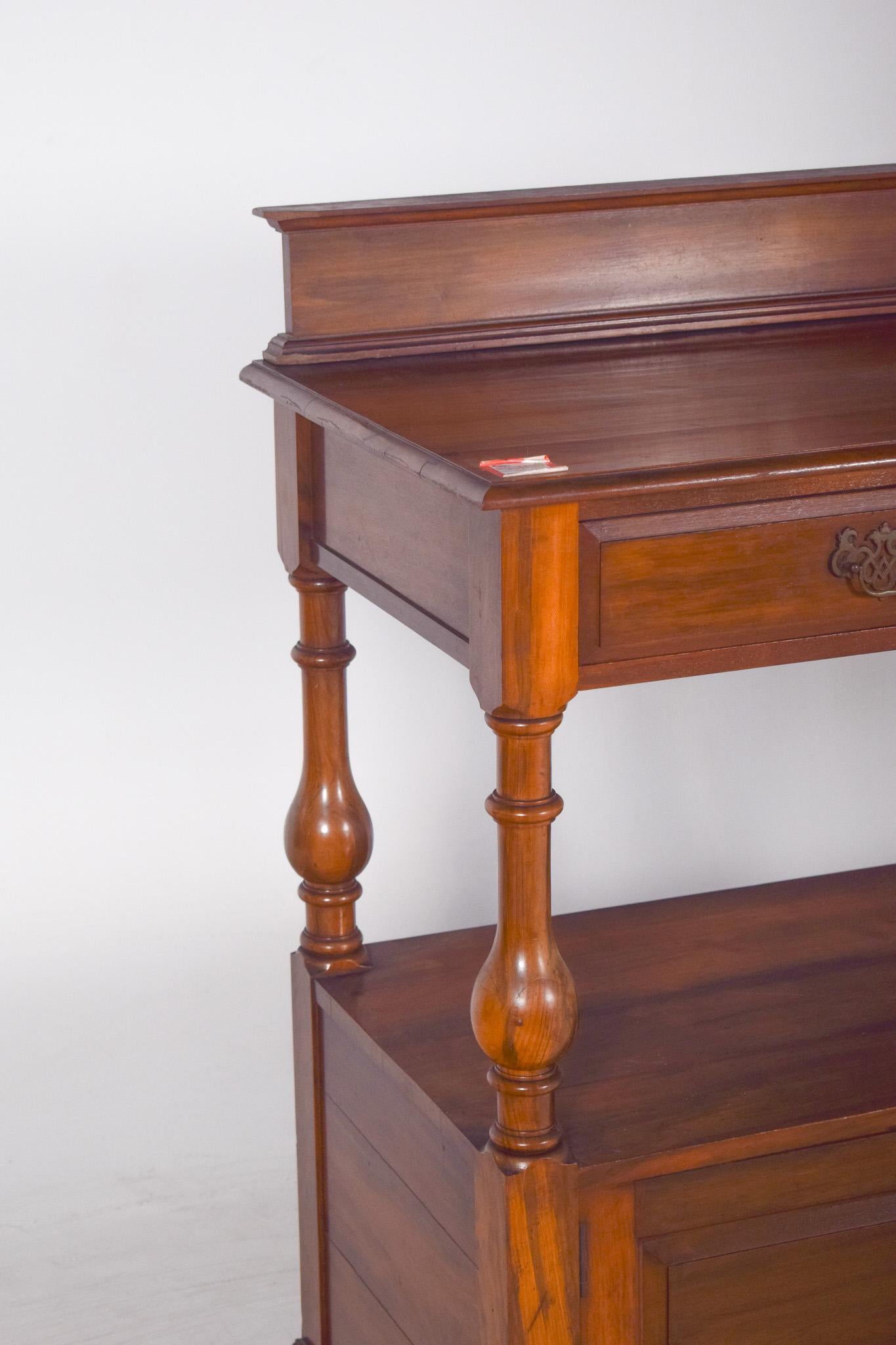 19th Century Antique English Dumbwaiter with Tall Back For Sale