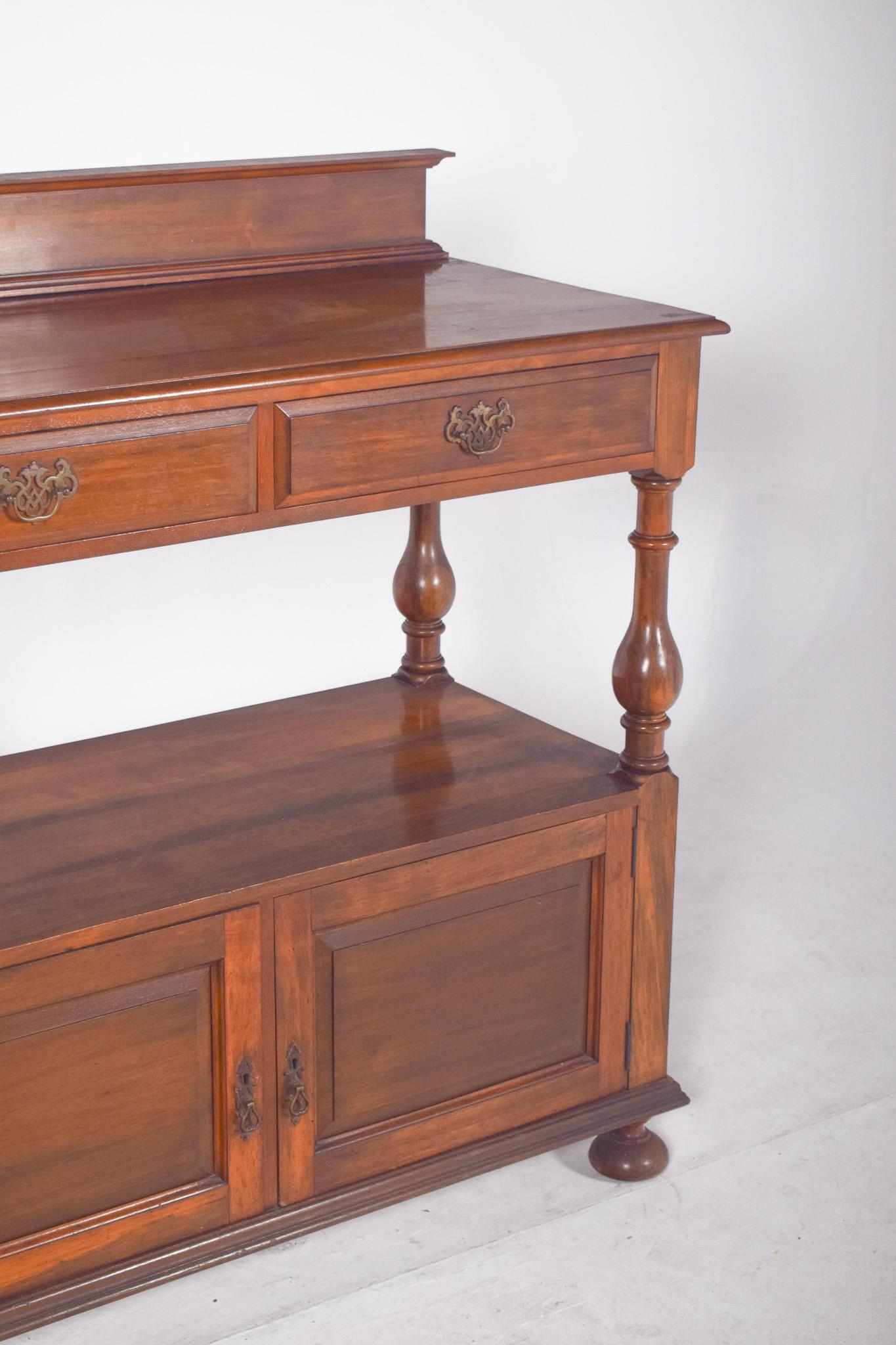 Antique English Dumbwaiter with Tall Back For Sale 1