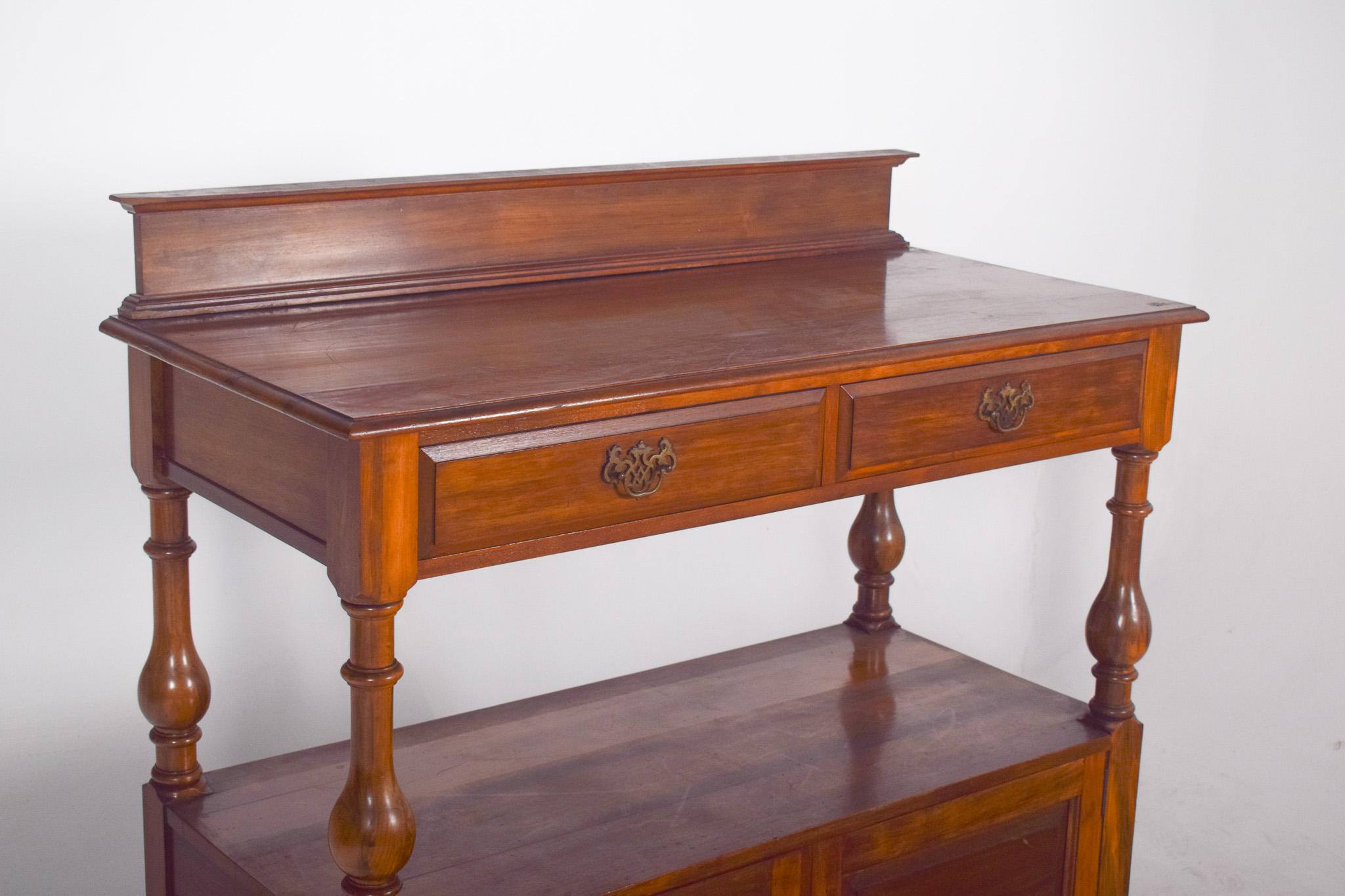 Antique English Dumbwaiter with Tall Back For Sale 3