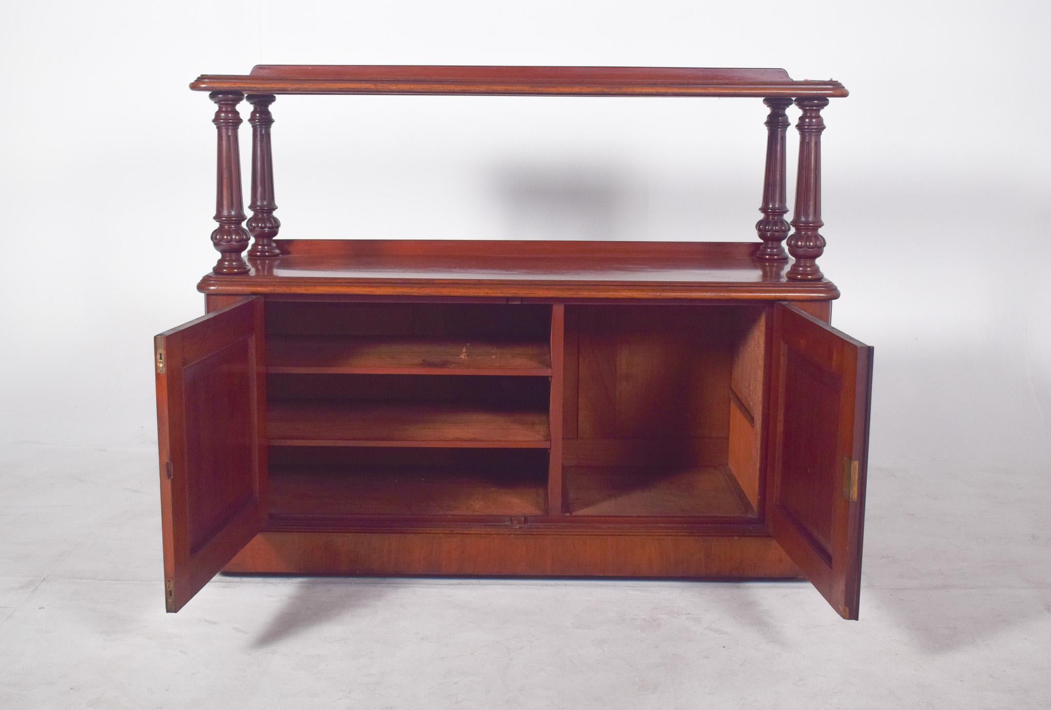 Antique English Dumbwaiter with Turned Columns For Sale 2