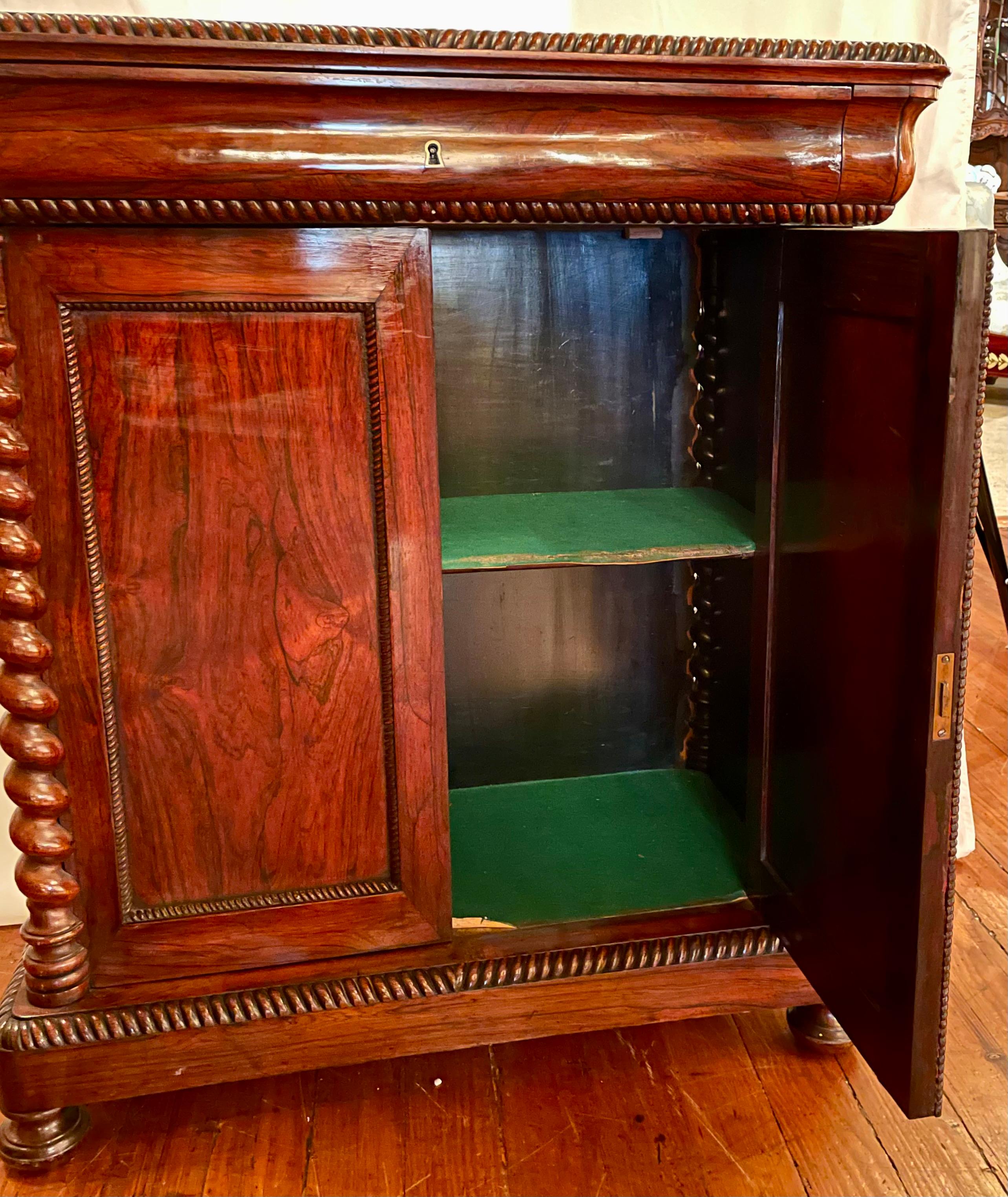Antique English Early Victorian Rosewood Cabinet, Circa 1840. For Sale 1