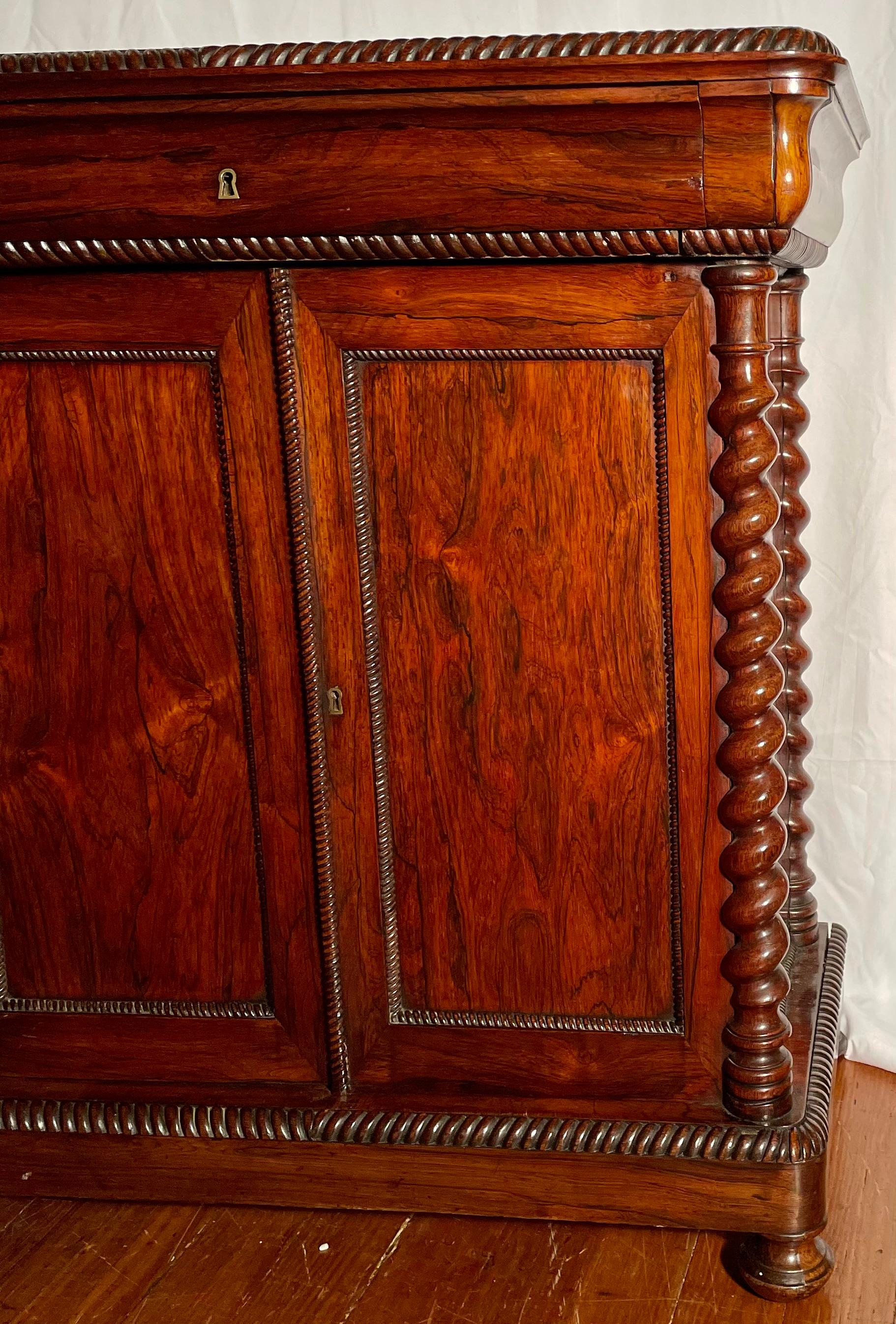 Antique English Early Victorian Rosewood Cabinet, Circa 1840. For Sale 2