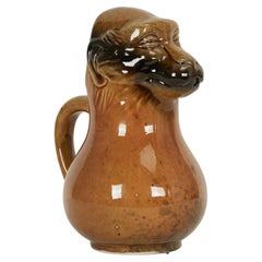 Antique English Earthenware Monkey Water Pitcher